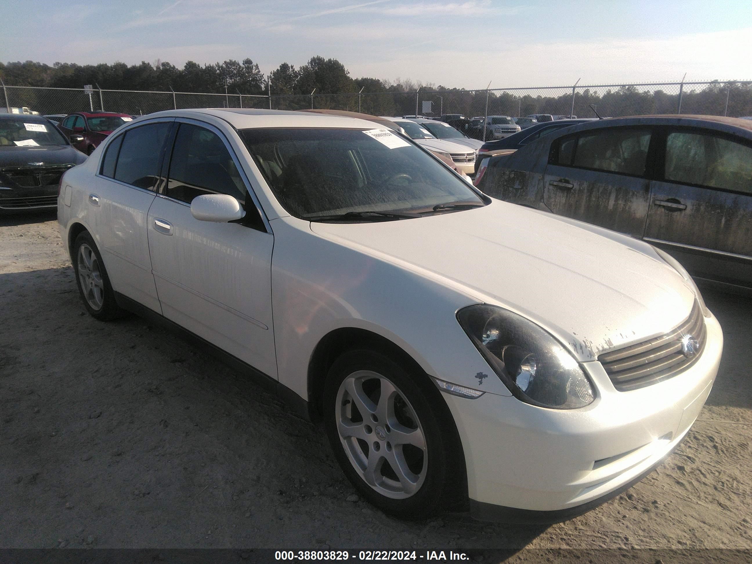 INFINITI G 2003 jnkcv51e03m305306