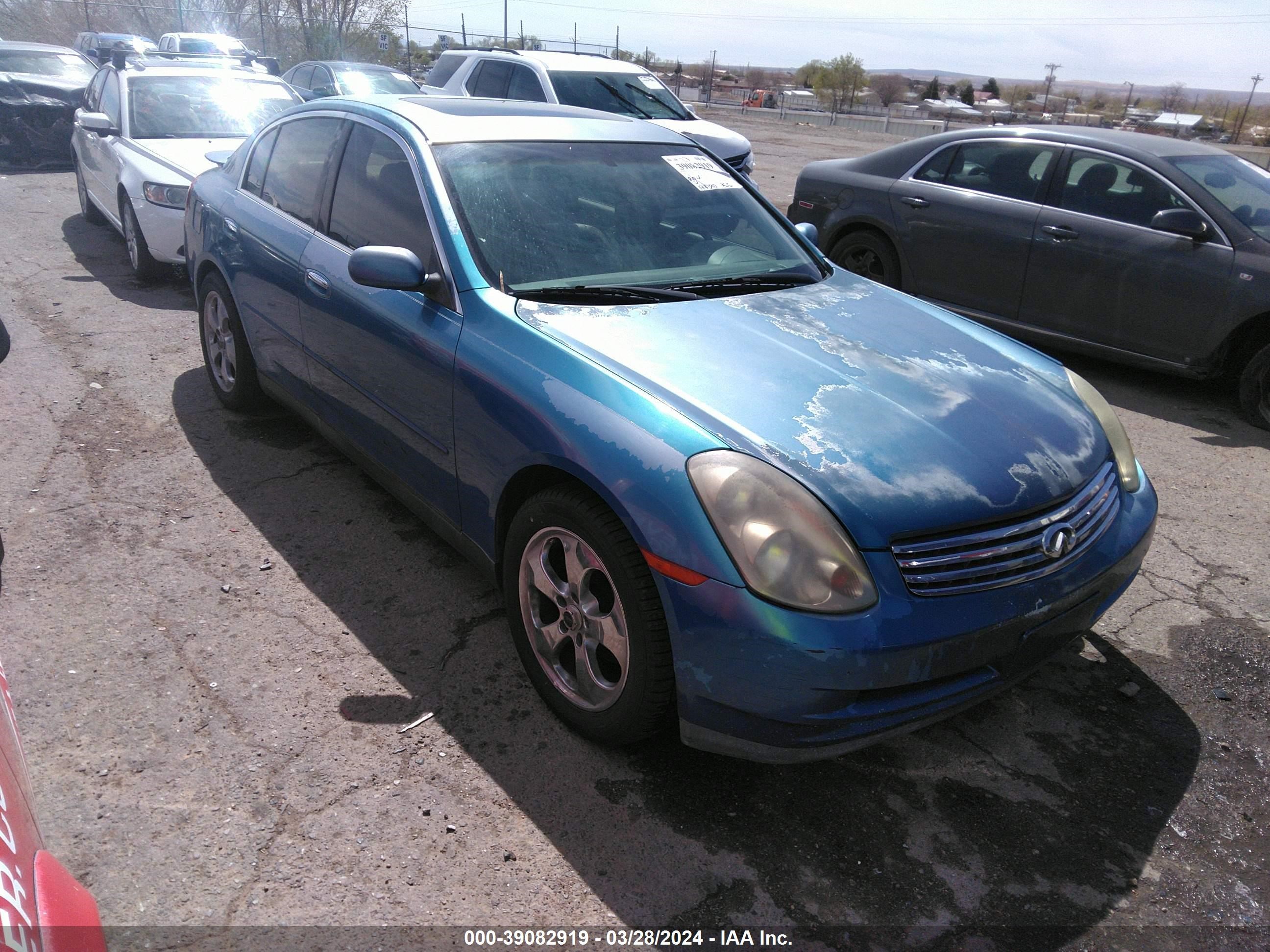 INFINITI G 2003 jnkcv51e63m317122