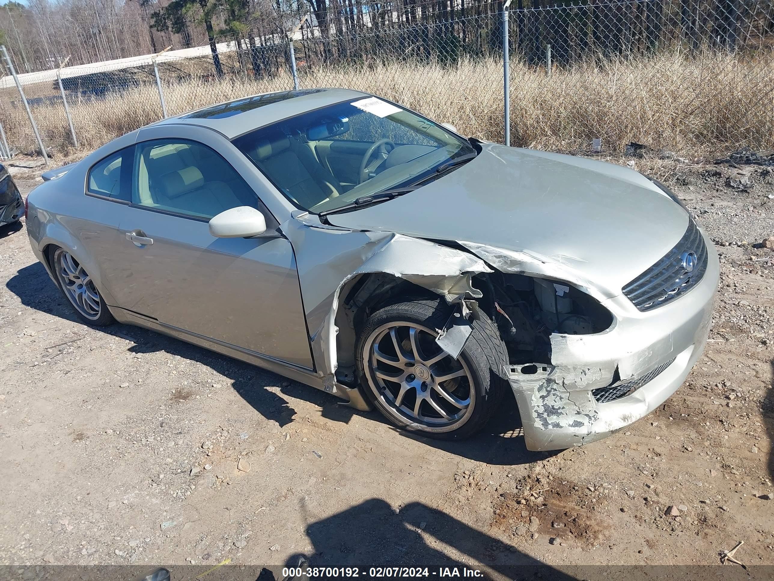 INFINITI G 2007 jnkcv54e27m905164