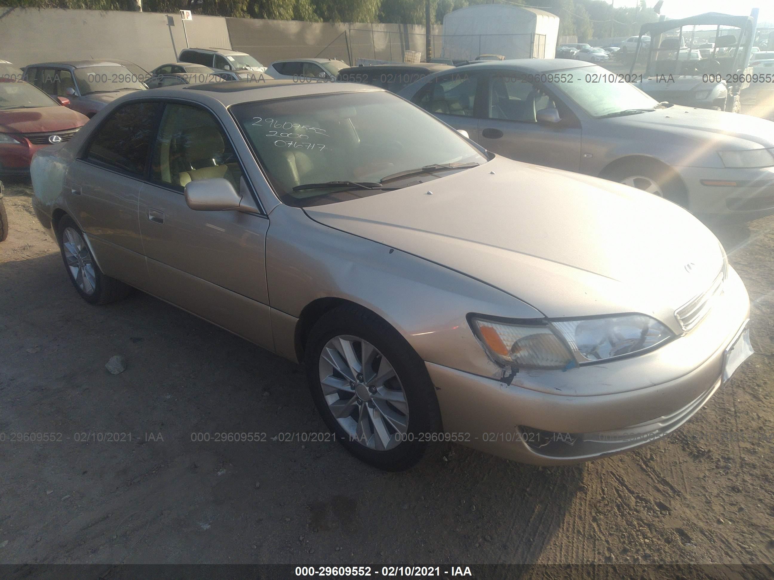 LEXUS ES 2000 jt8bf28g3y5076717