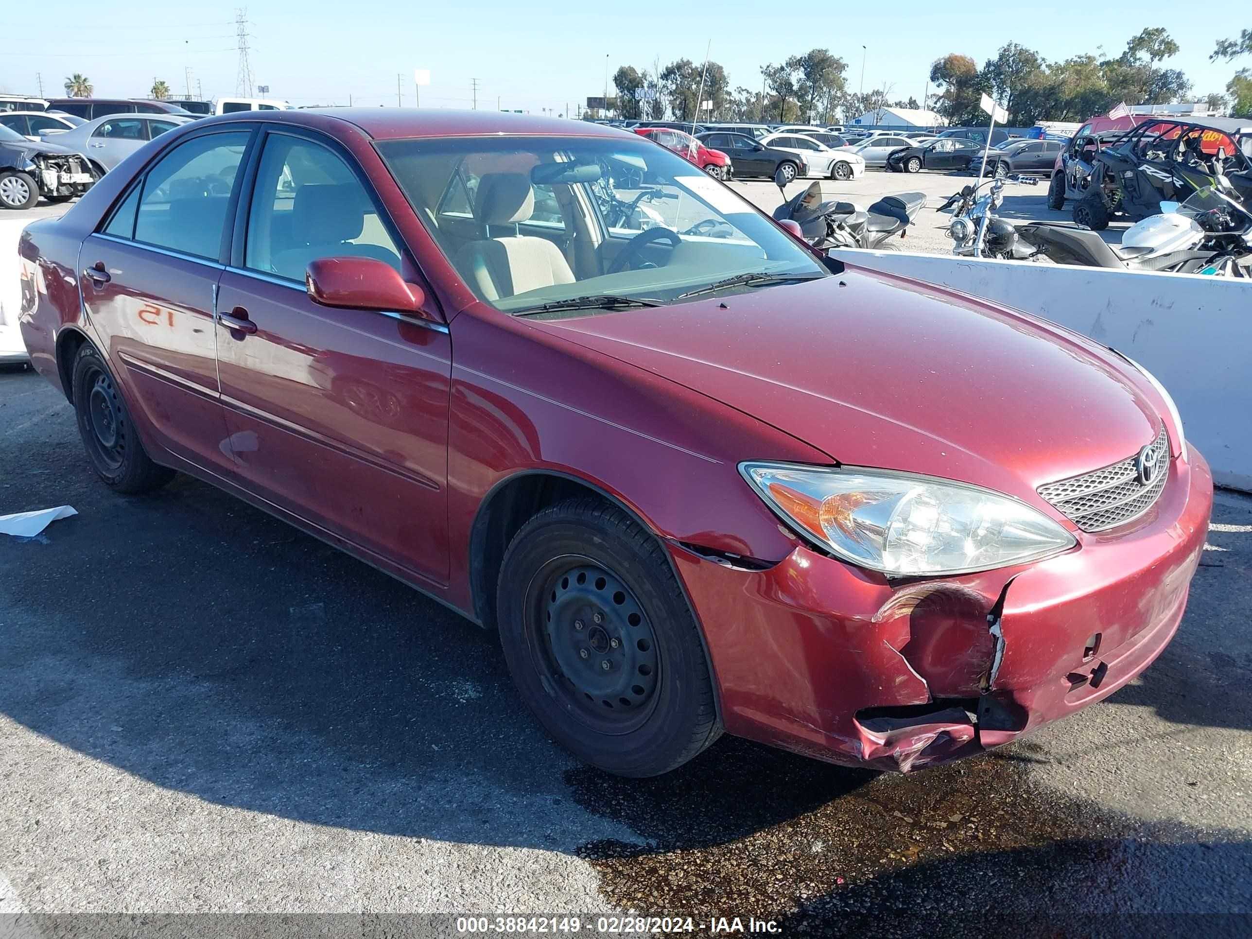 TOYOTA CAMRY 2002 jtdbe32k120117583