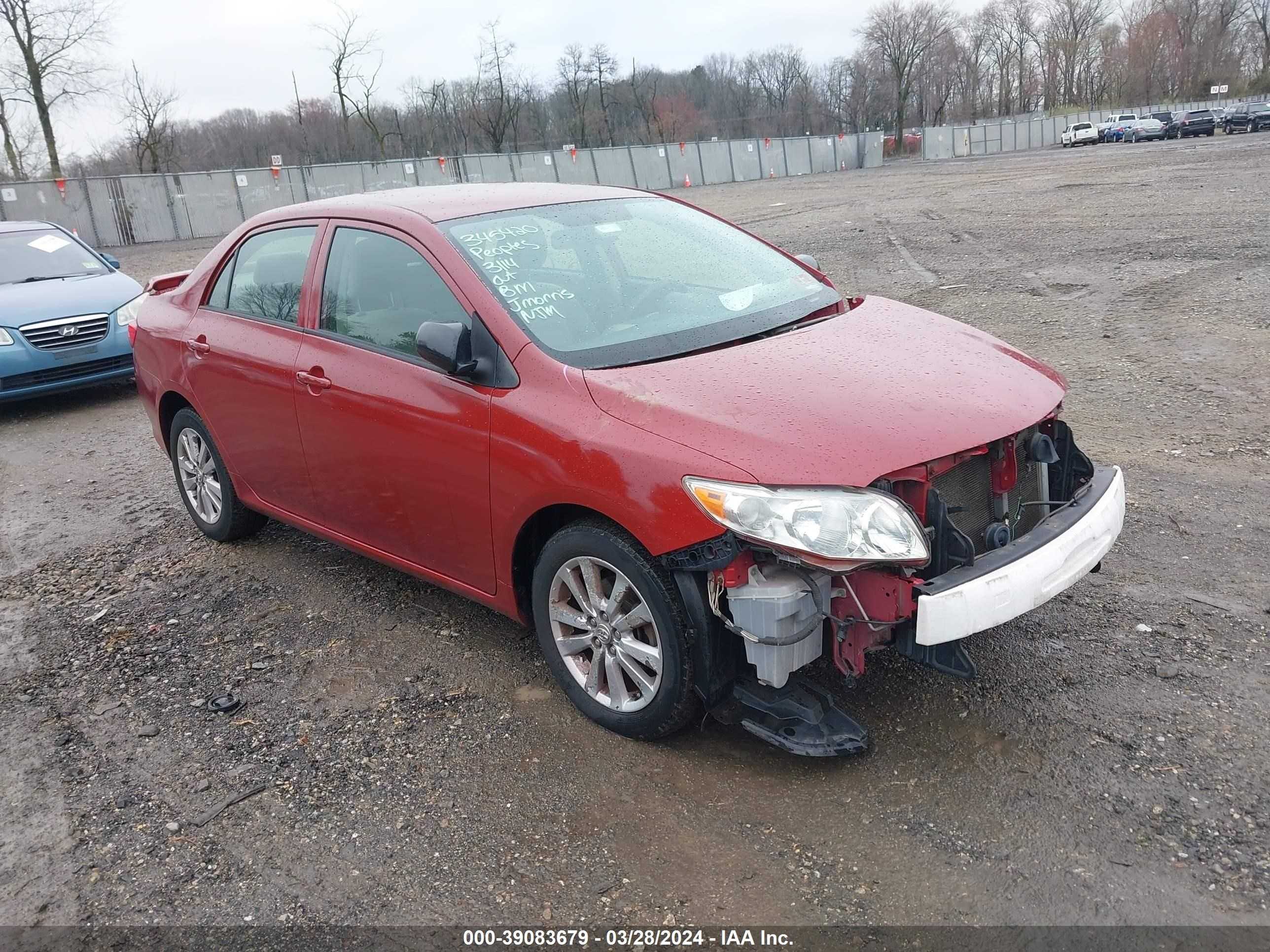 TOYOTA COROLLA 2009 jtdbl40e39j008572