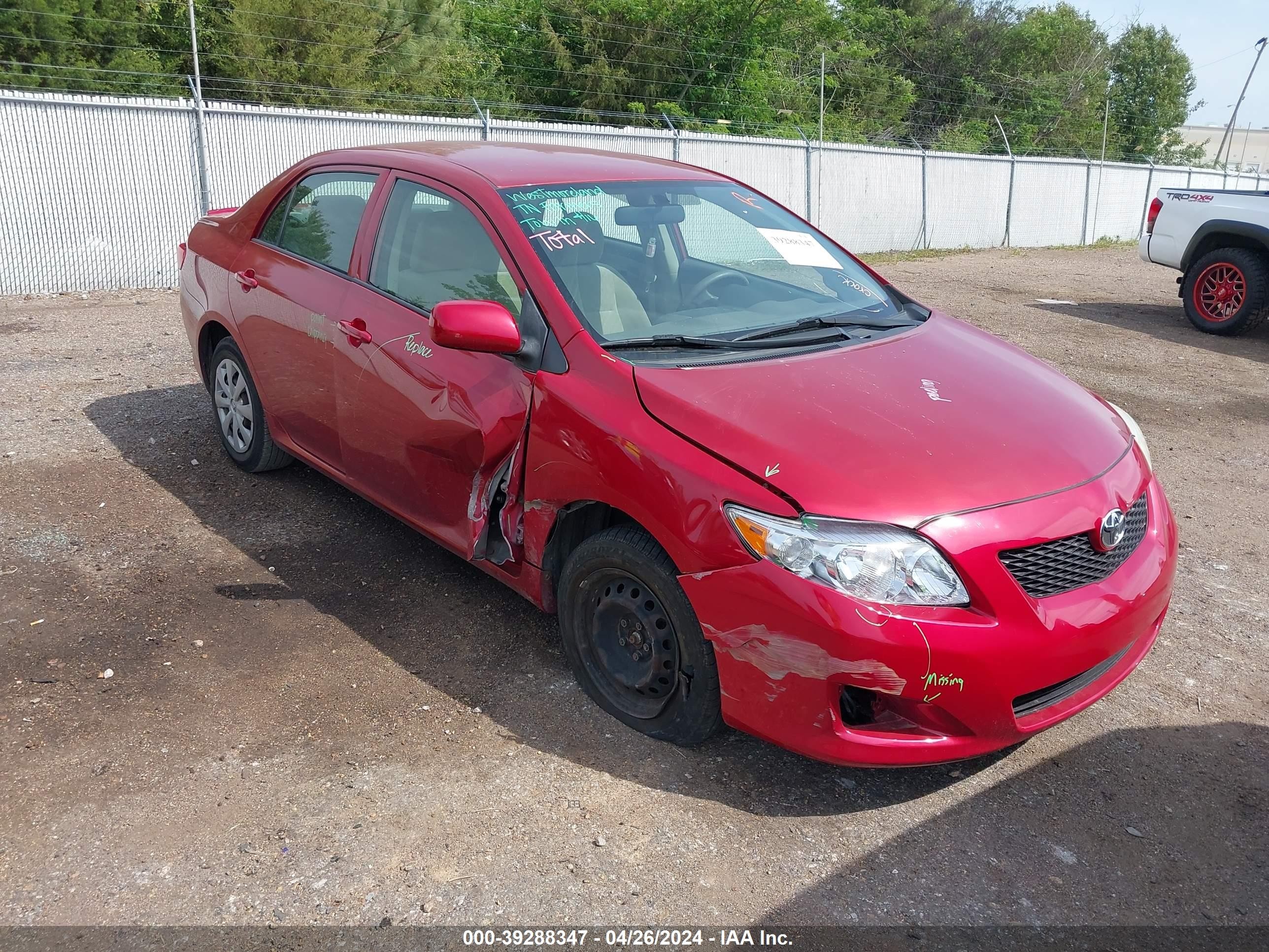 TOYOTA COROLLA 2009 jtdbl40e999057146