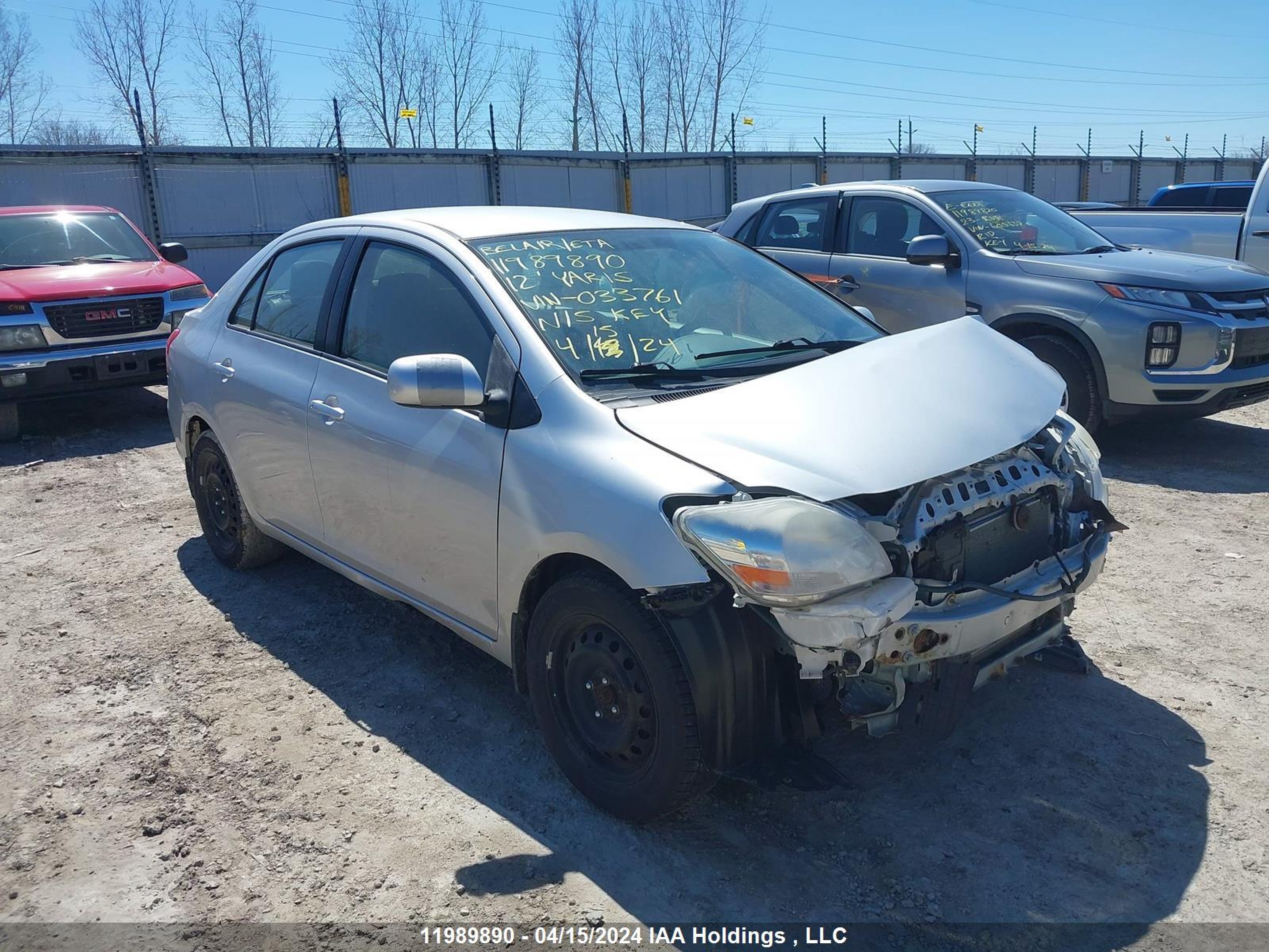 TOYOTA YARIS 2012 jtdbt4k30cl033761