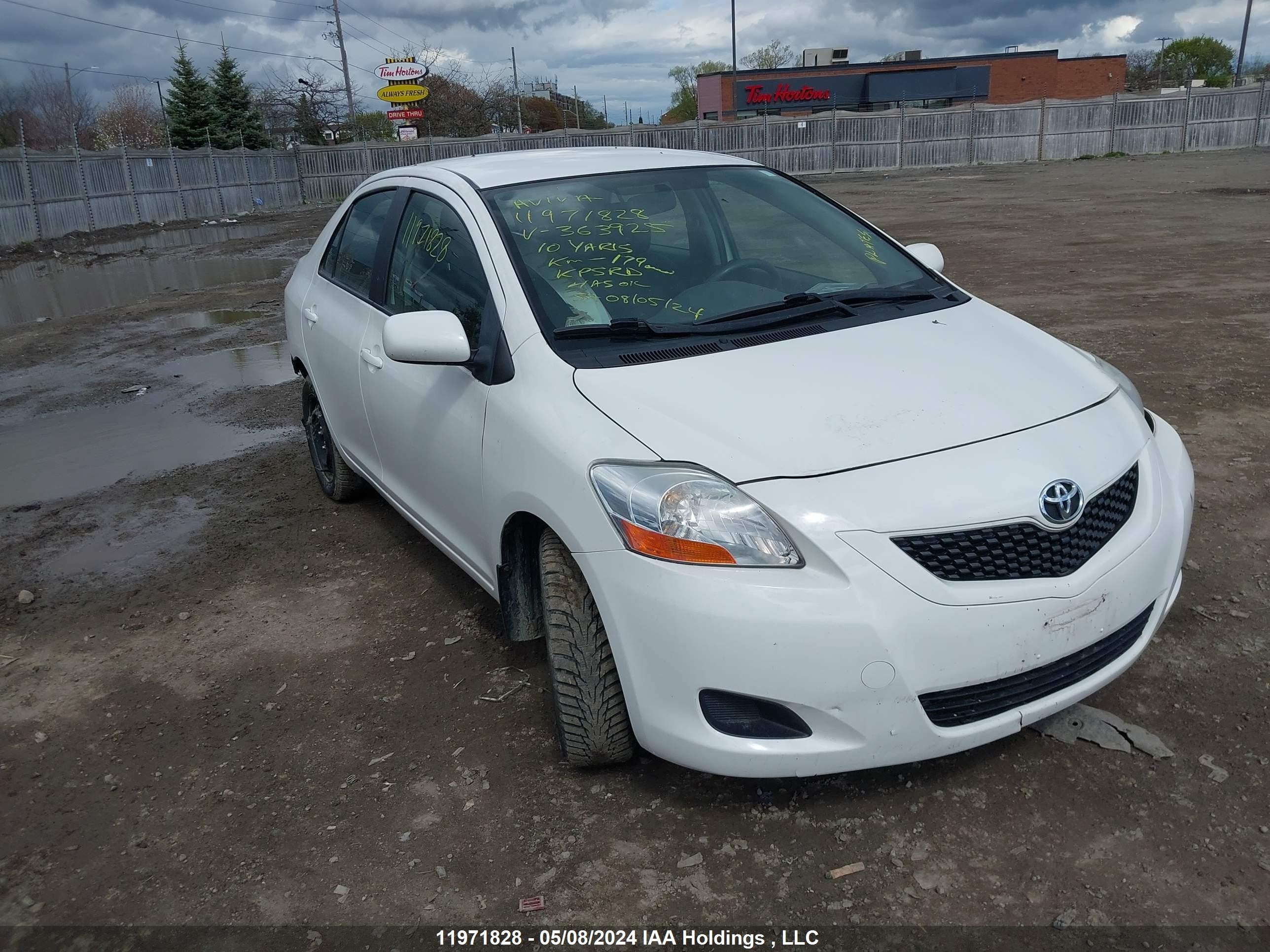 TOYOTA YARIS 2010 jtdbt9k32a1363925