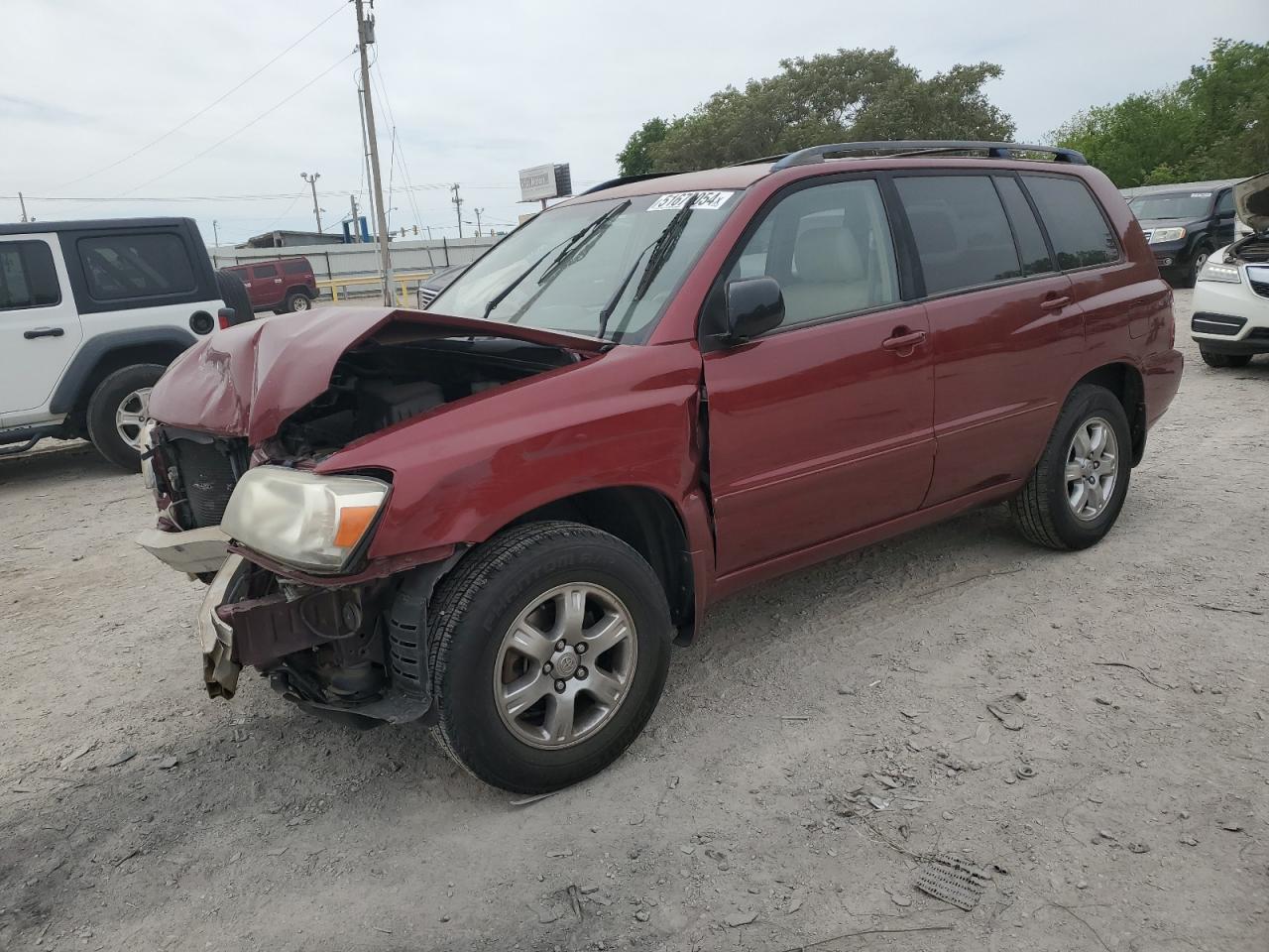 TOYOTA HIGHLANDER 2007 jtdep21ax70143222