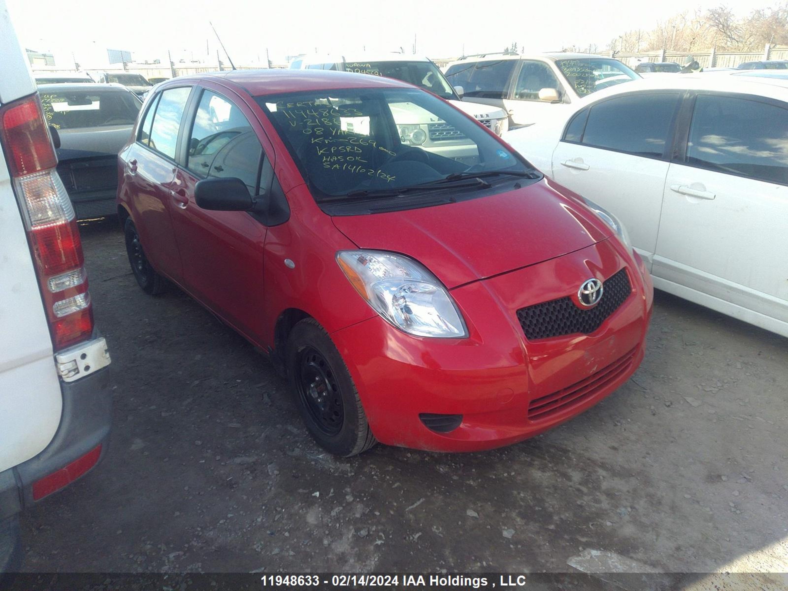 TOYOTA YARIS 2008 jtdkt923085218627