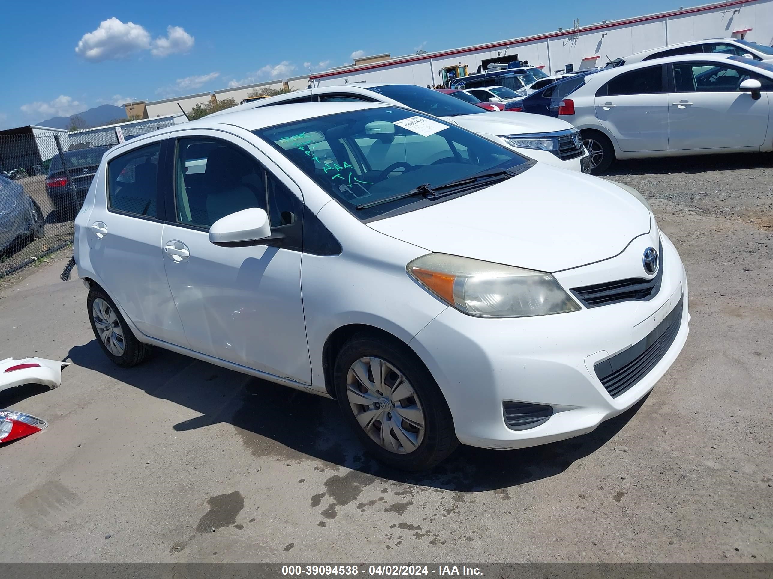 TOYOTA YARIS 2012 jtdktud31cd501908