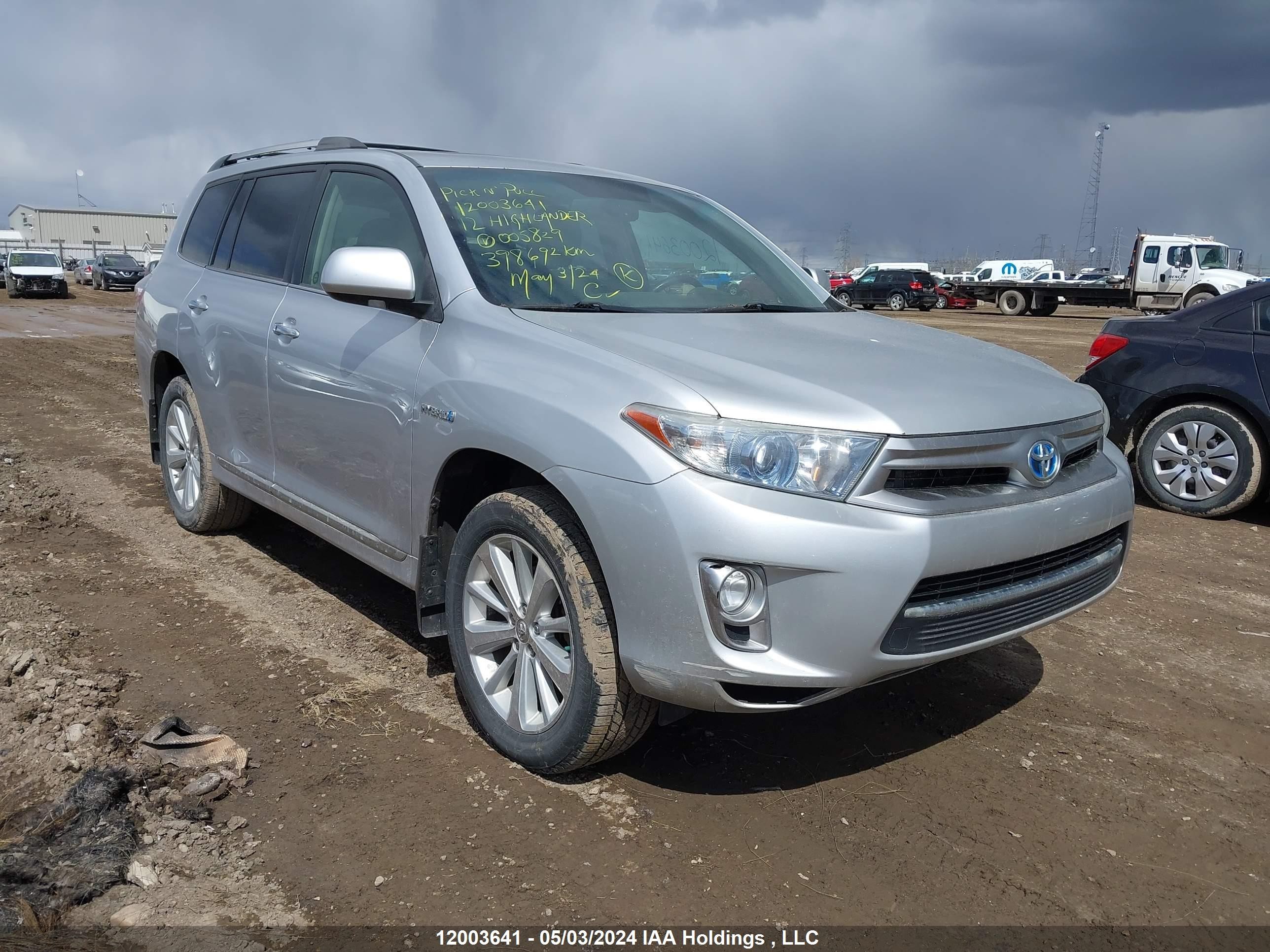 TOYOTA HIGHLANDER 2012 jtedc3eh6c2005829