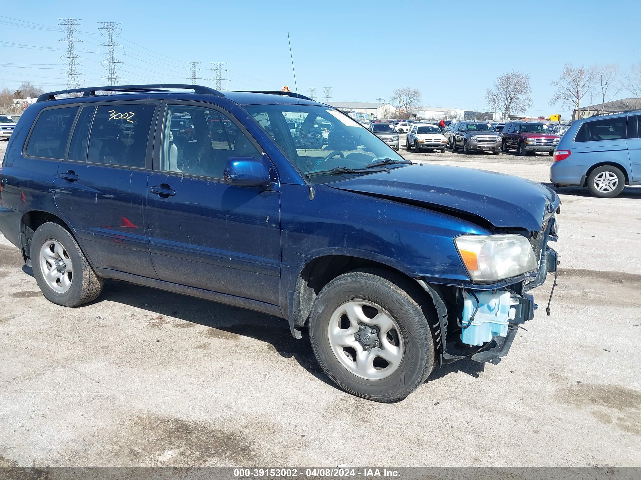 TOYOTA HIGHLANDER 2004 jtedd21a740103720