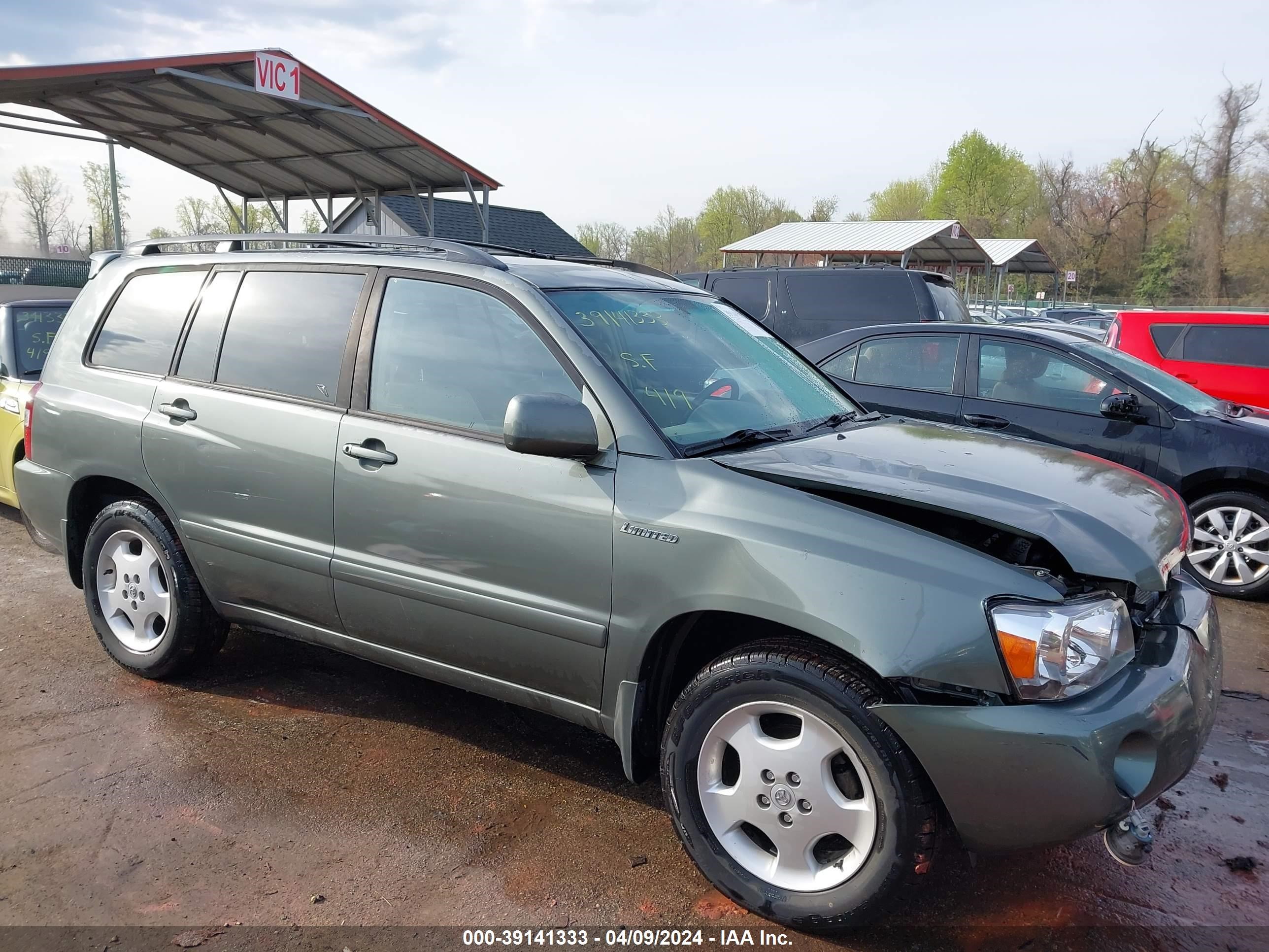 TOYOTA HIGHLANDER 2007 jtedp21a270146308