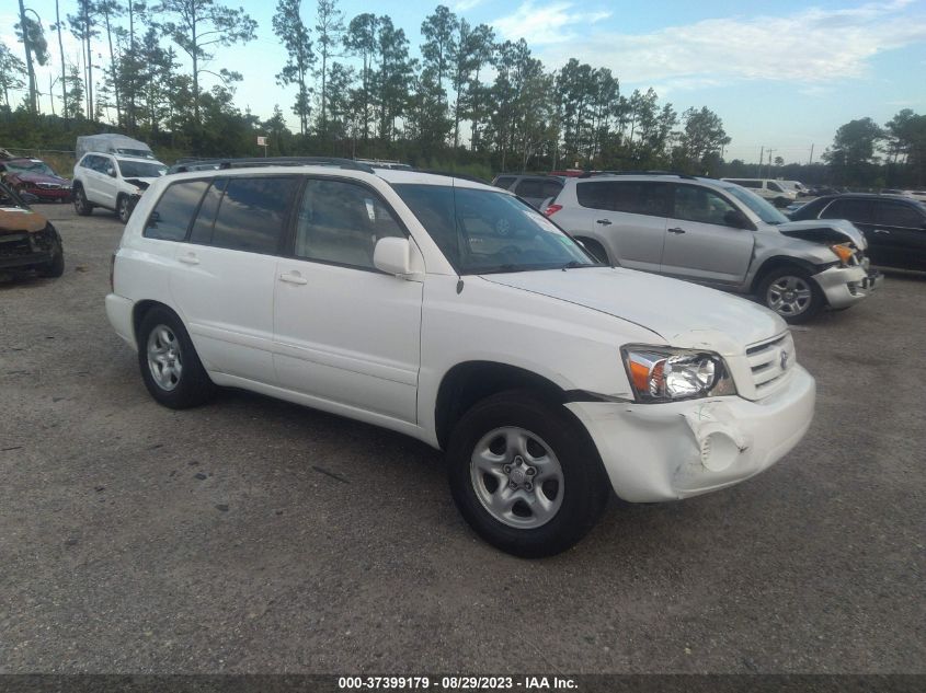 TOYOTA HIGHLANDER 2007 jtedp21a570139756