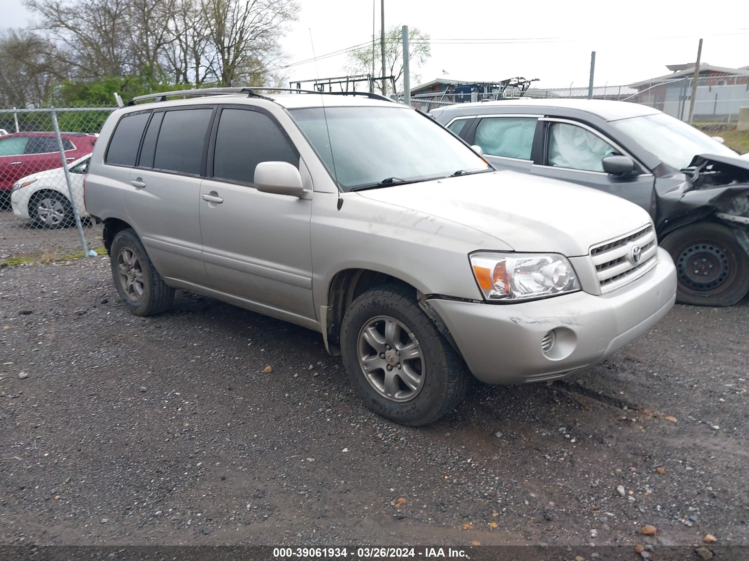 TOYOTA HIGHLANDER 2007 jtedp21ax70129594