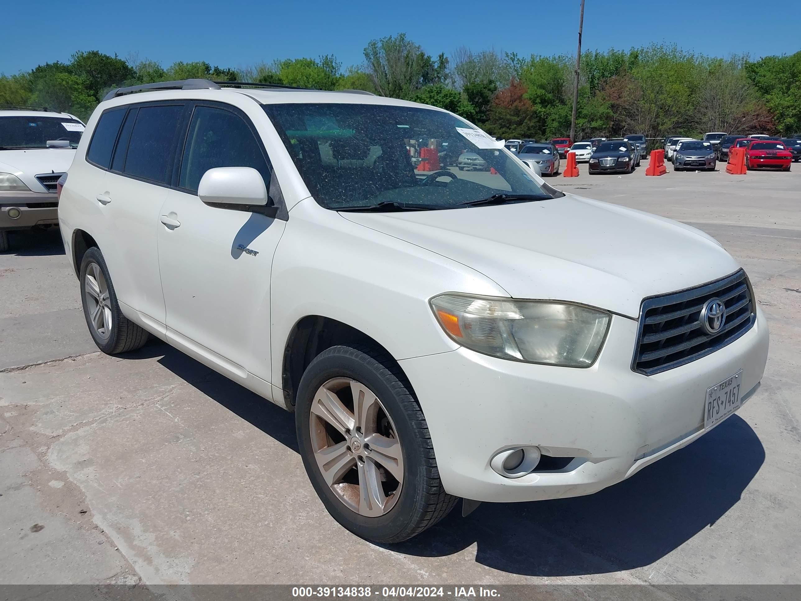 TOYOTA HIGHLANDER 2008 jteds43a182066396