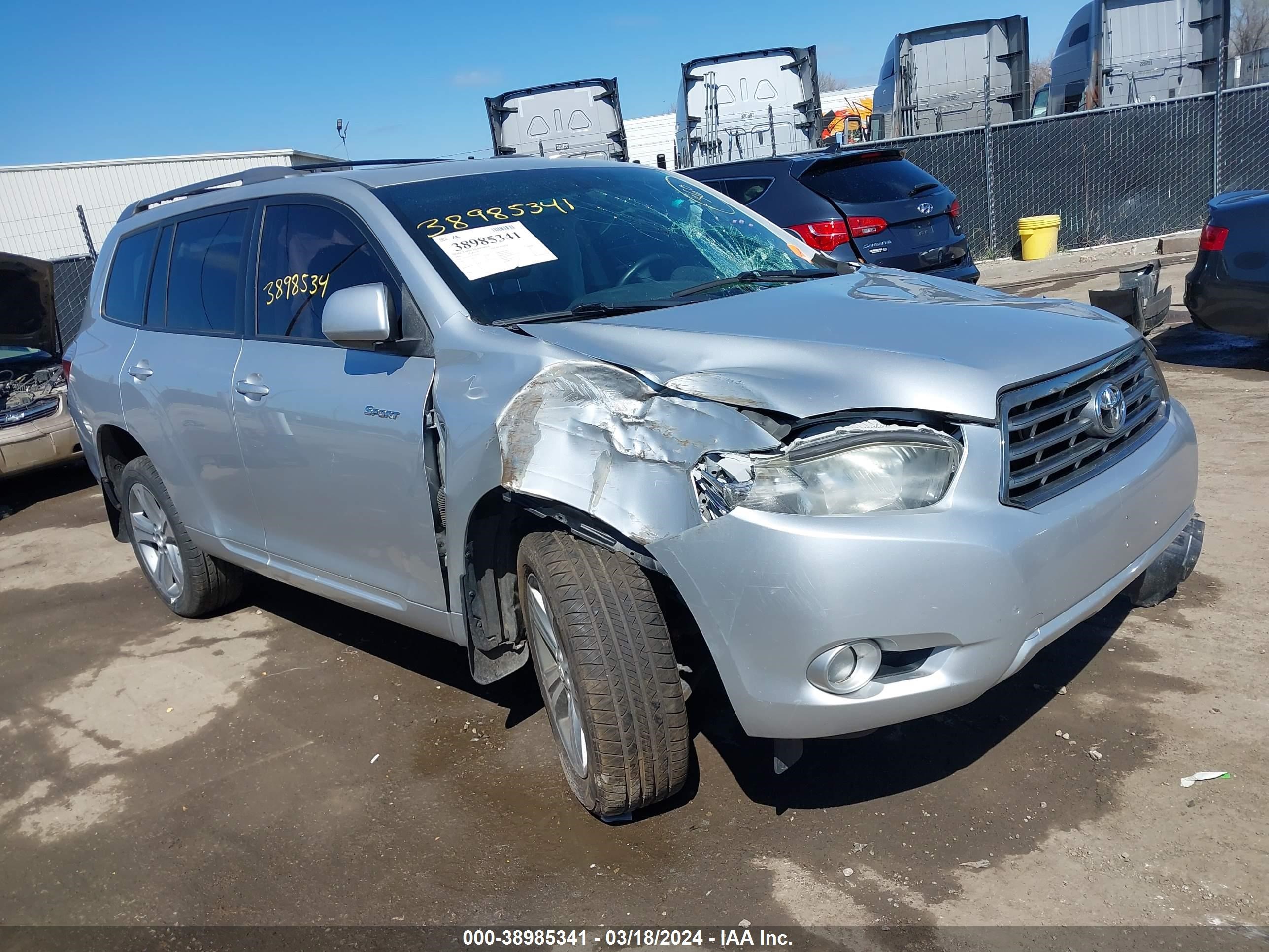 TOYOTA HIGHLANDER 2008 jtees43a382006947