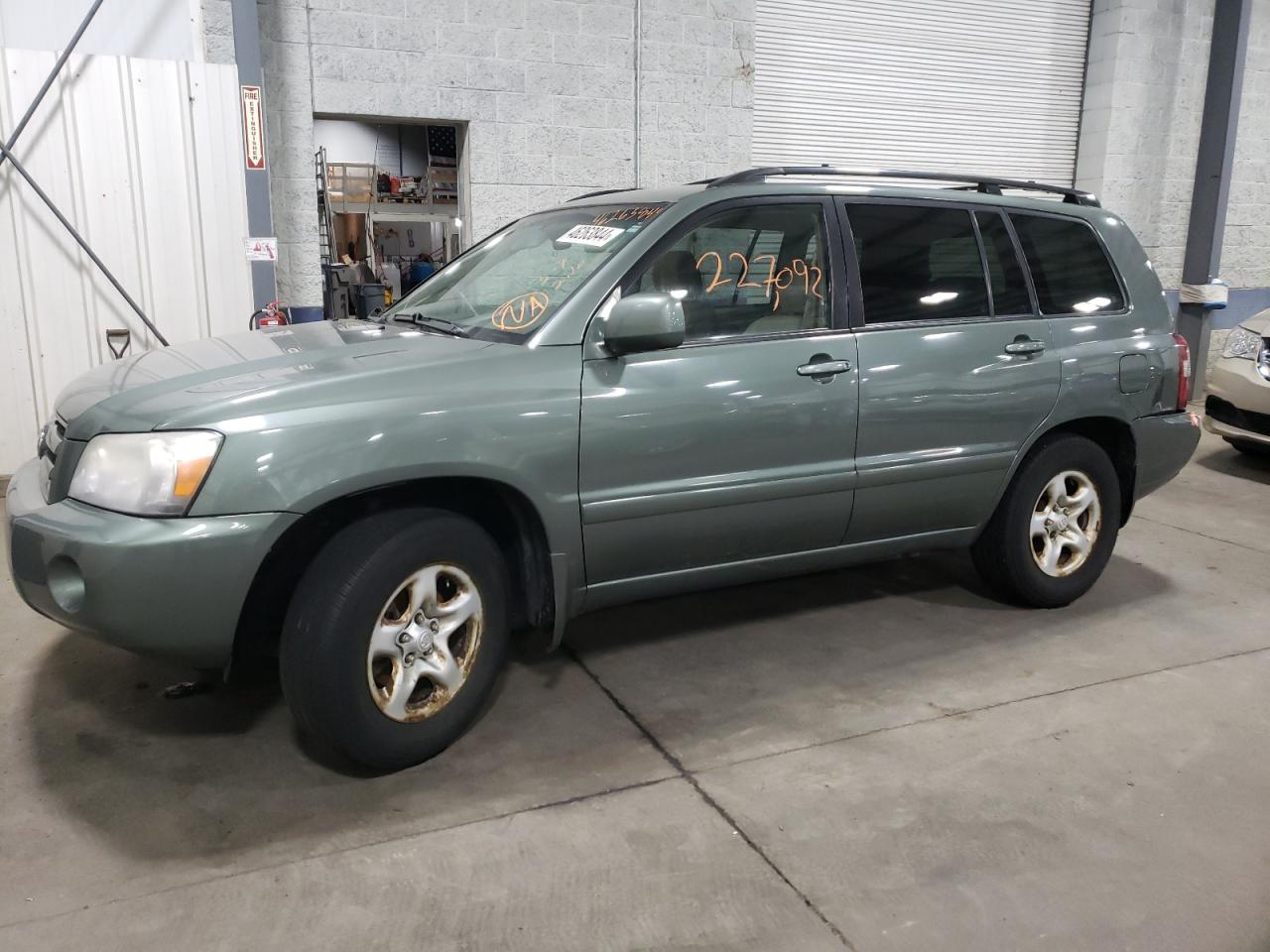 TOYOTA HIGHLANDER 2006 jtegd21a160142237