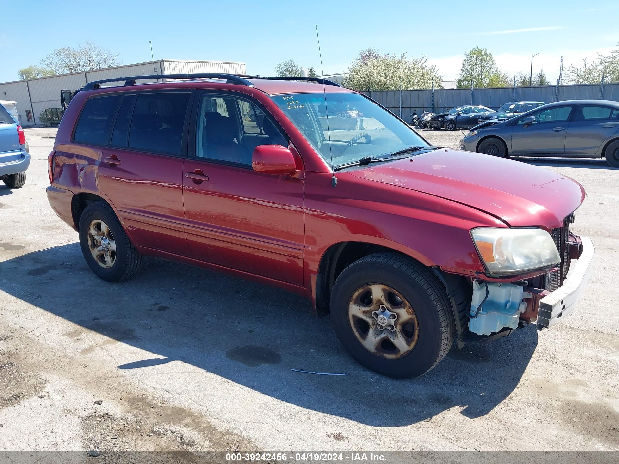 TOYOTA HIGHLANDER 2006 jtegd21a160147177