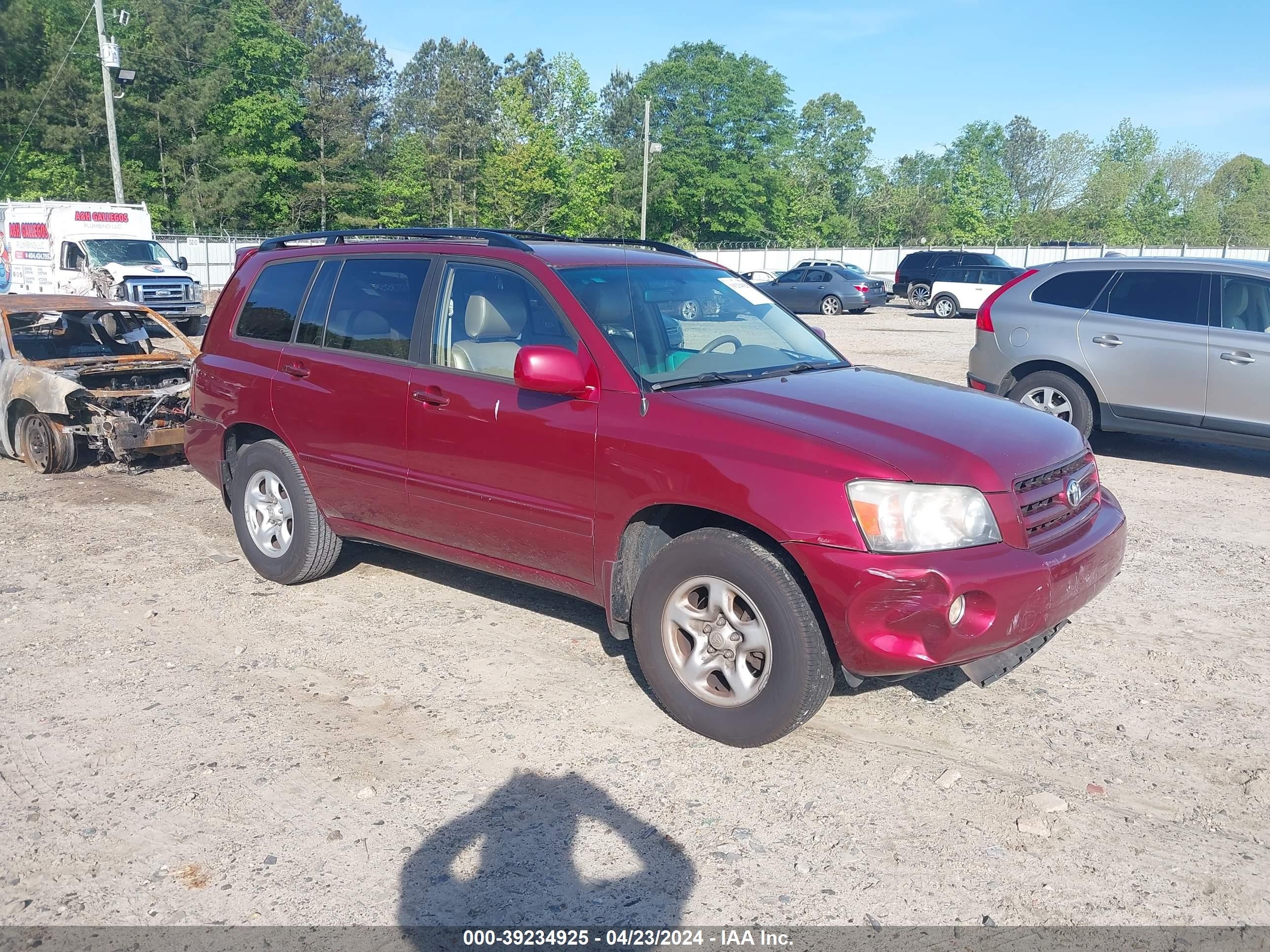 TOYOTA HIGHLANDER 2007 jtegd21a270168492