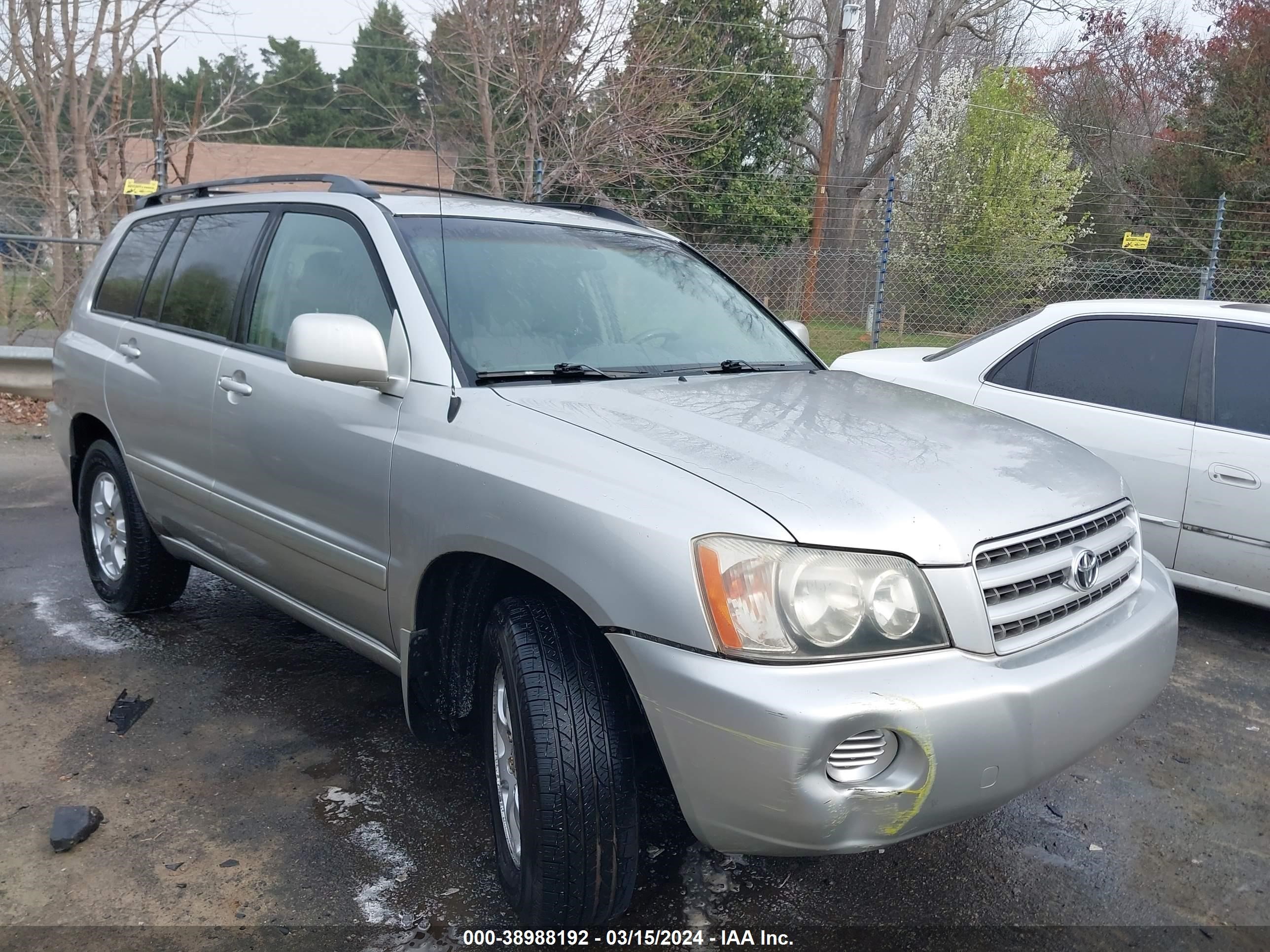 TOYOTA HIGHLANDER 2001 jtegd21a410007987