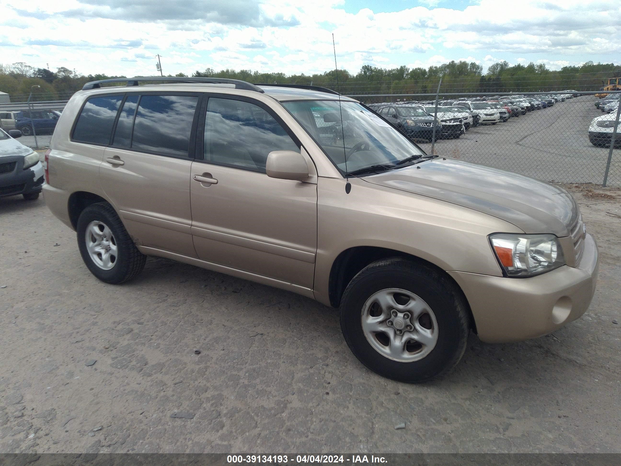 TOYOTA HIGHLANDER 2004 jtegd21ax40103742