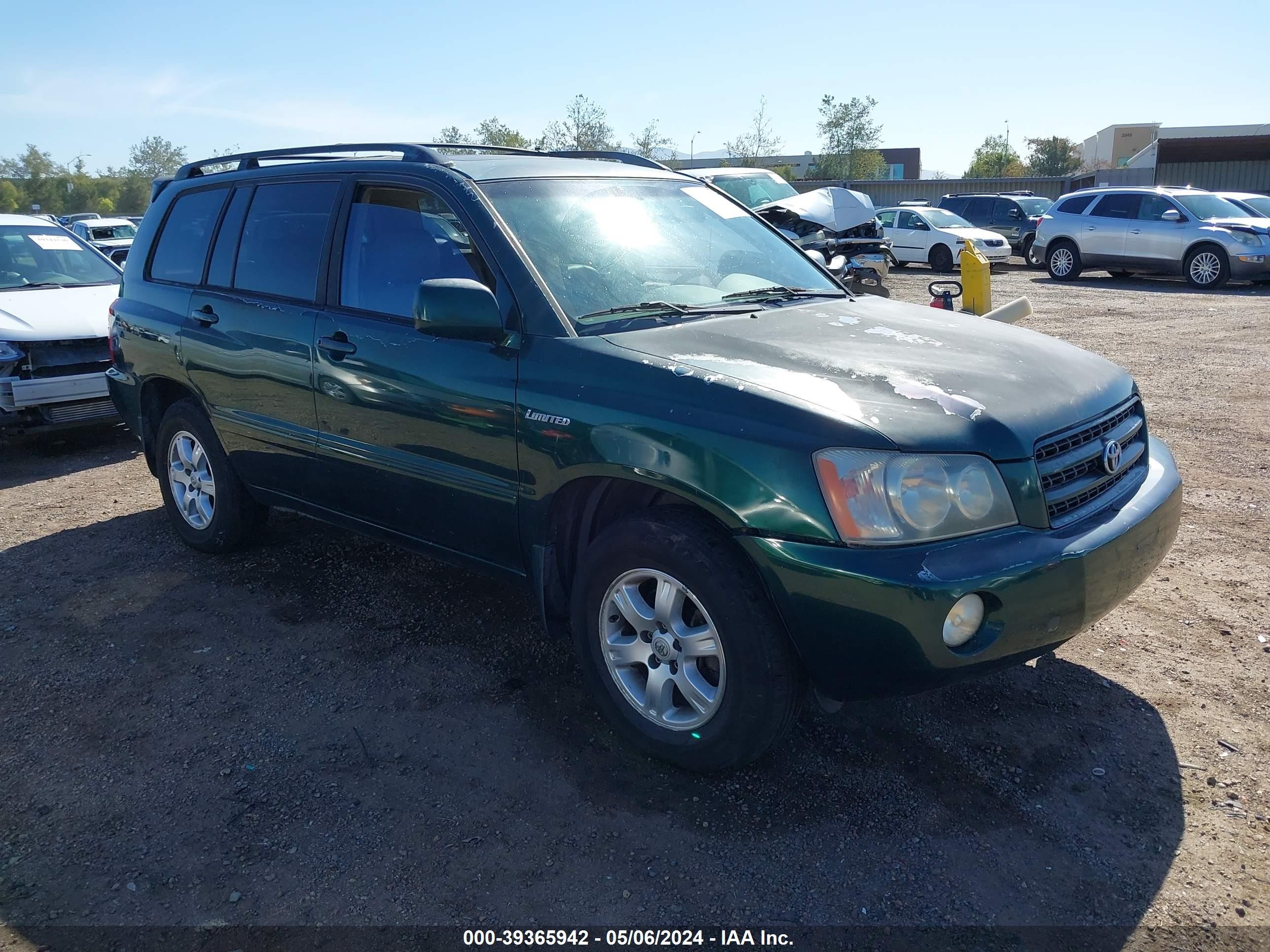 TOYOTA HIGHLANDER 2001 jtegf21a110009237