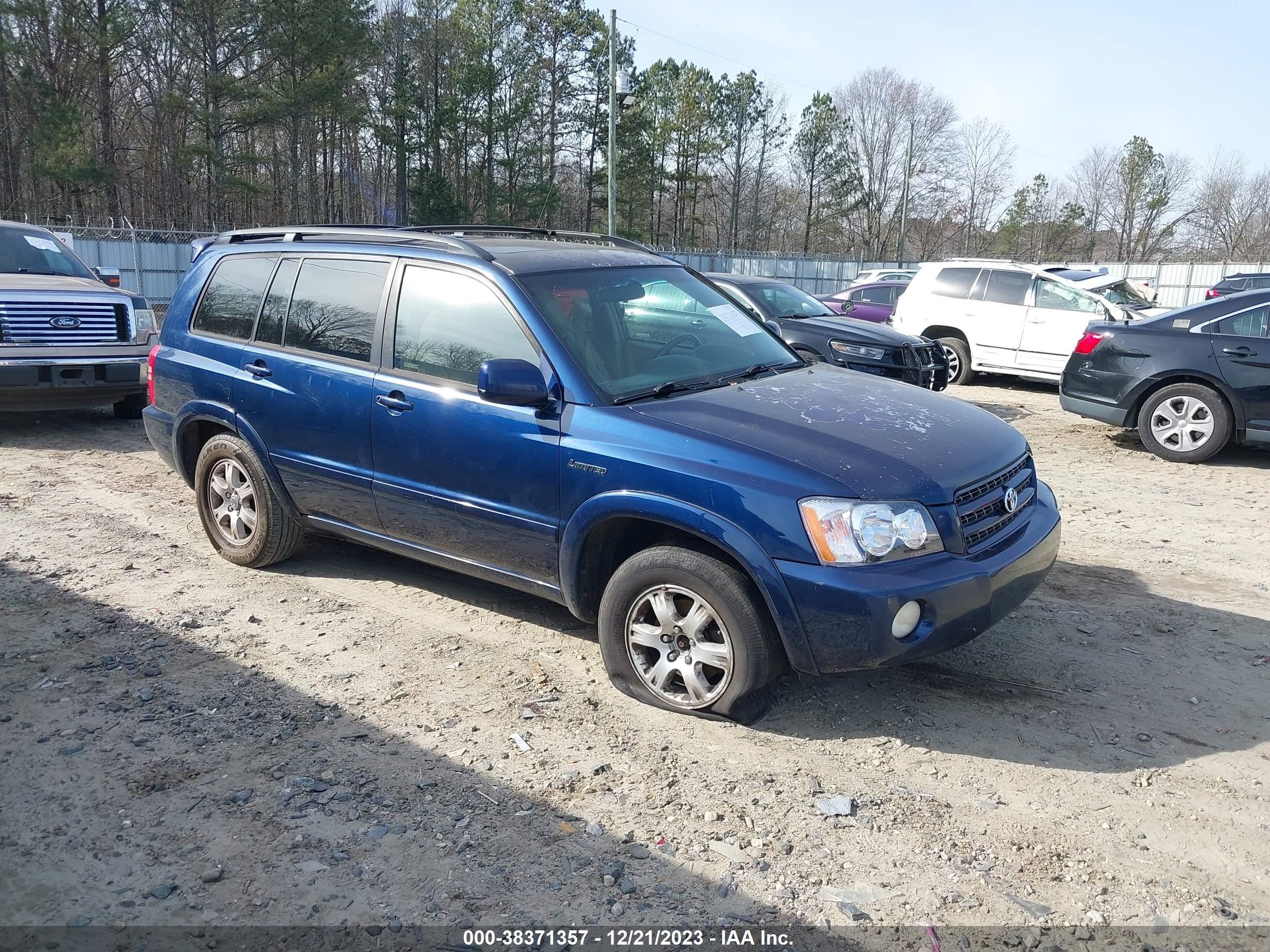 TOYOTA HIGHLANDER 2002 jtegf21a420042637