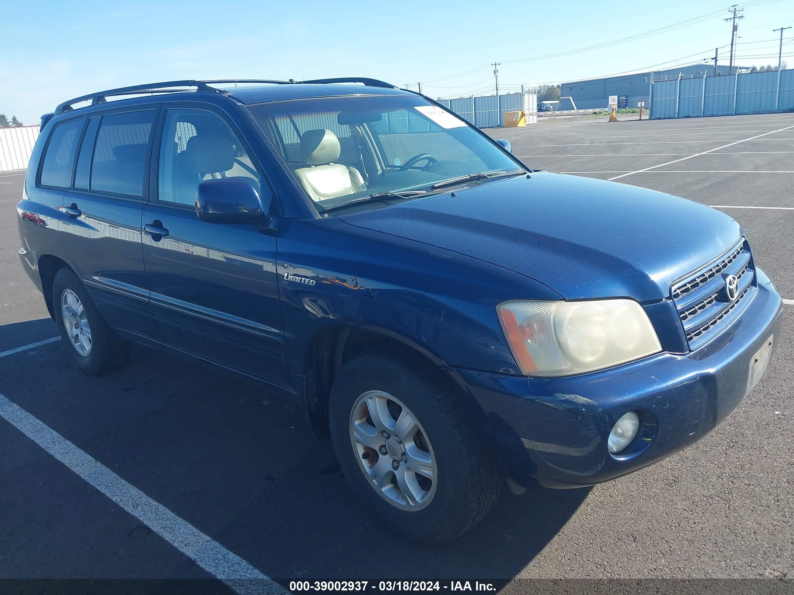 TOYOTA HIGHLANDER 2003 jtegf21a430104426