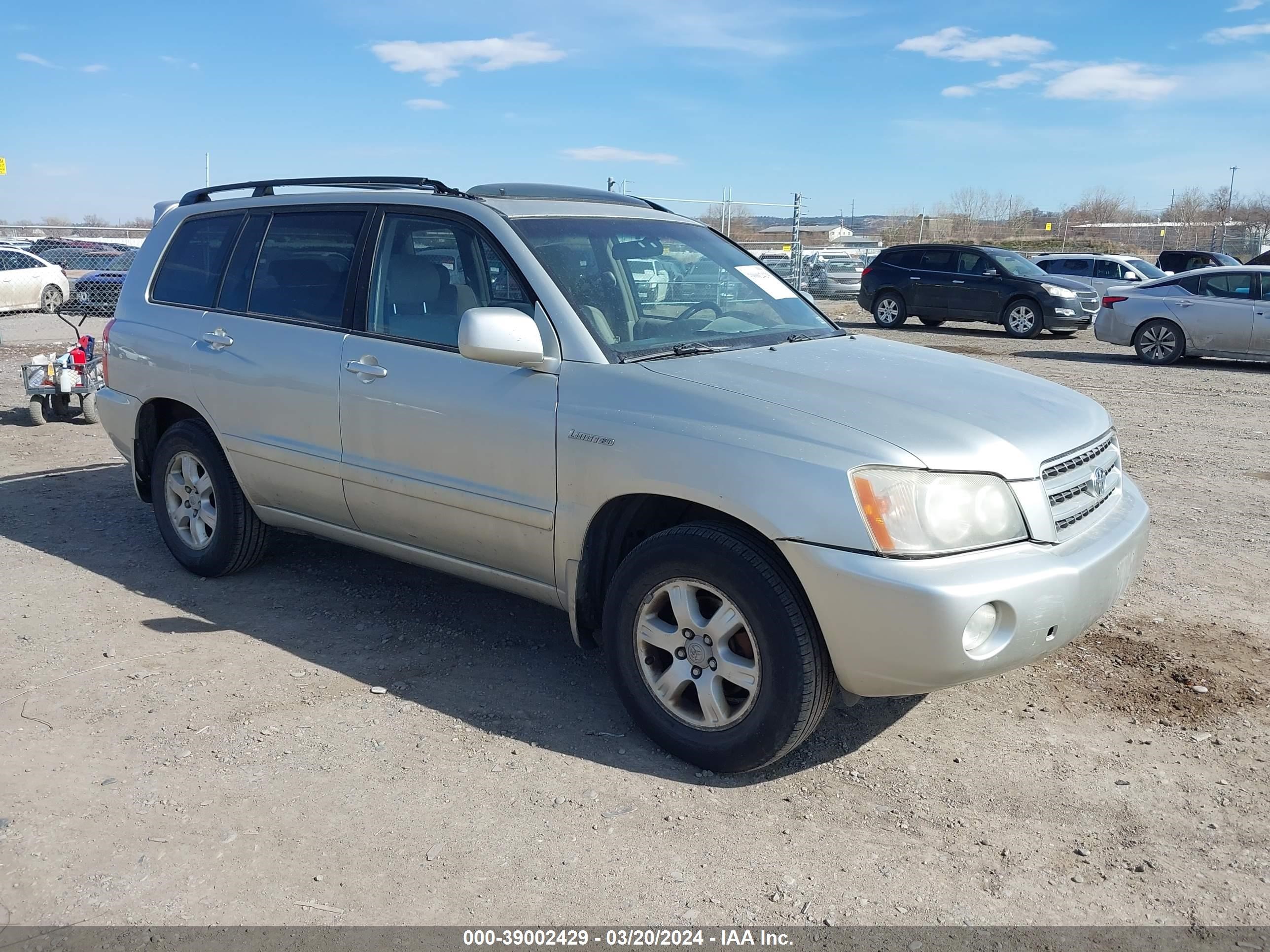 TOYOTA HIGHLANDER 2003 jtegf21a430120576