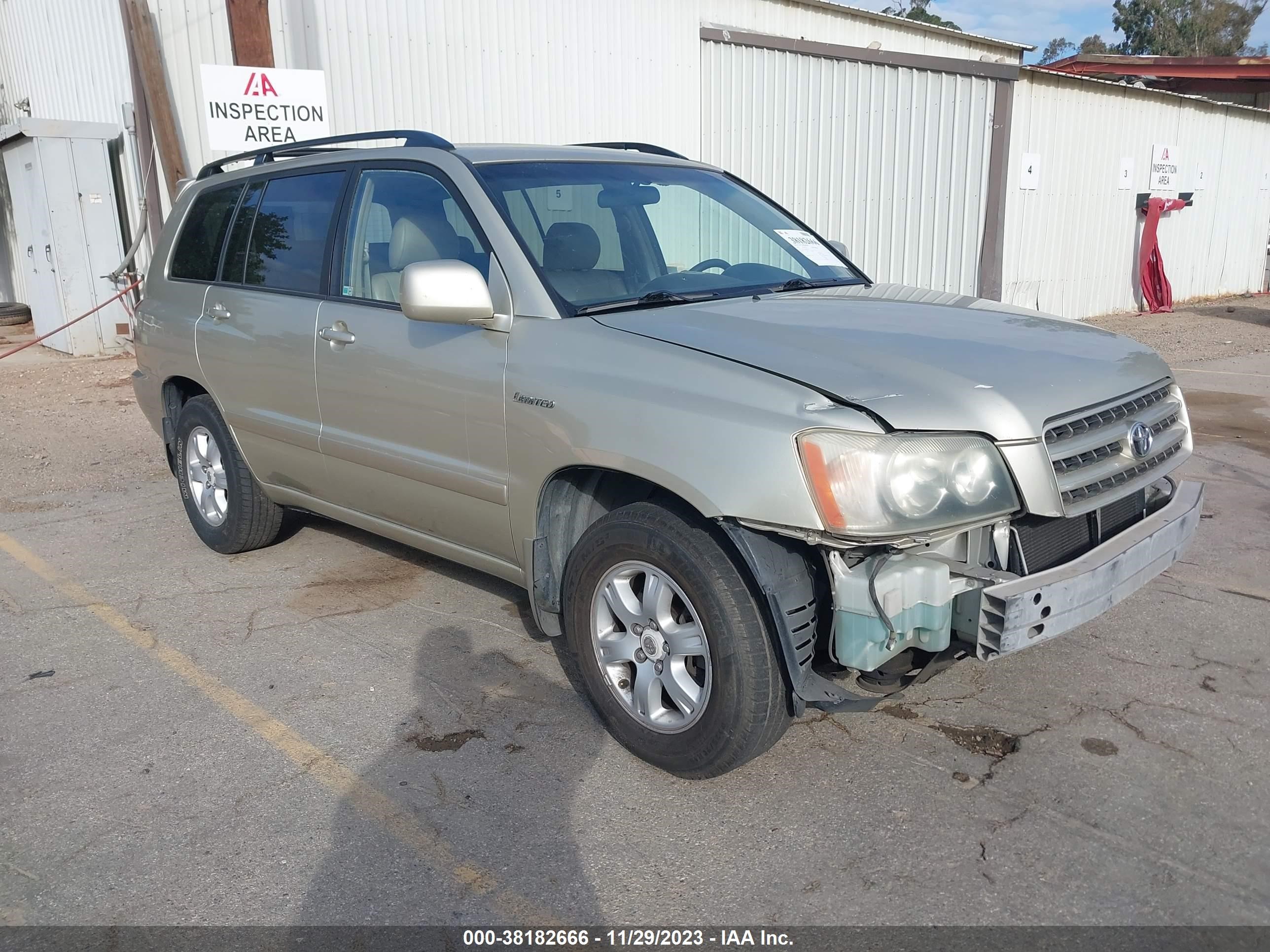 TOYOTA HIGHLANDER 2003 jtegf21a630092540