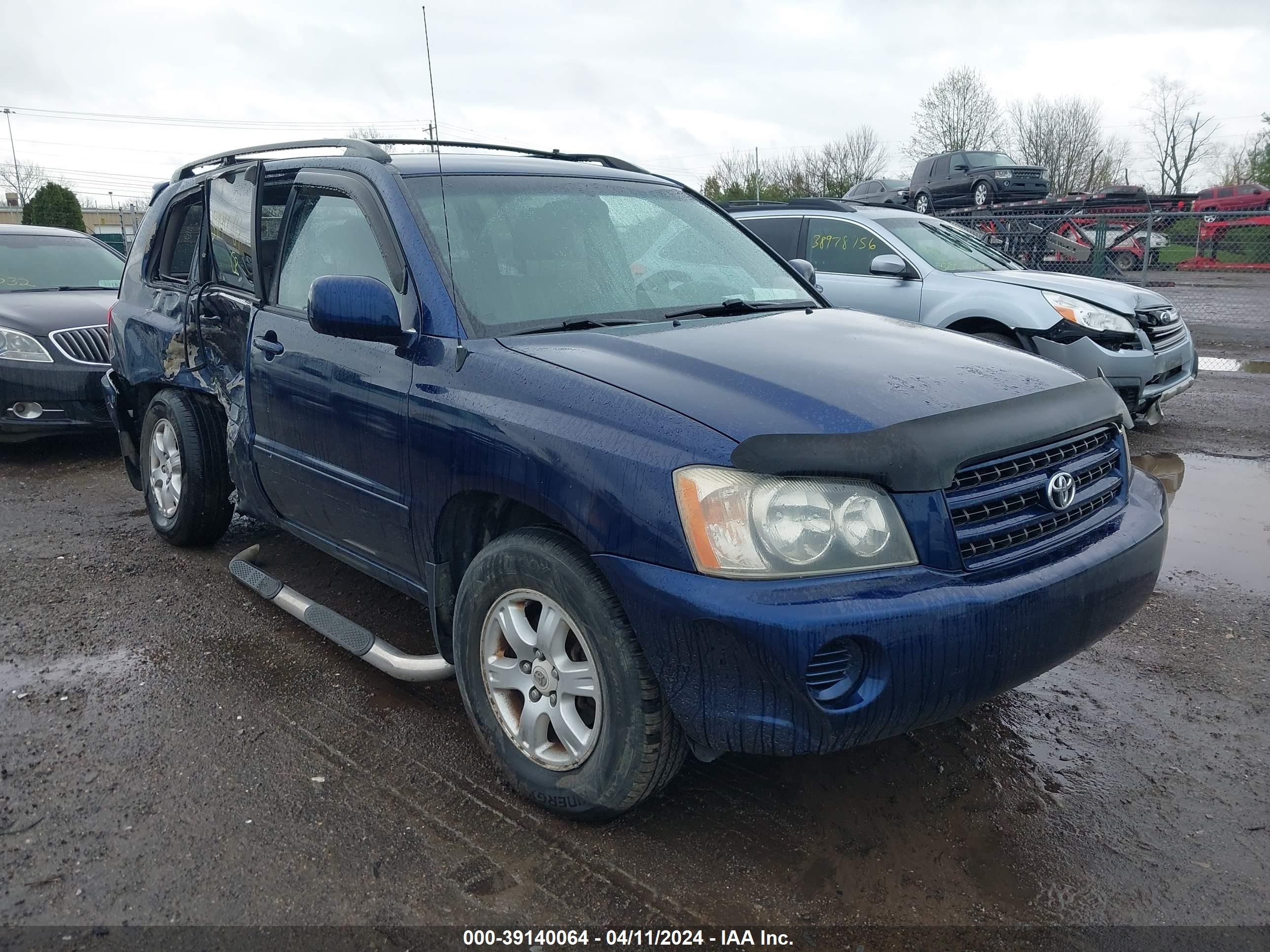 TOYOTA HIGHLANDER 2002 jtegf21a820070845