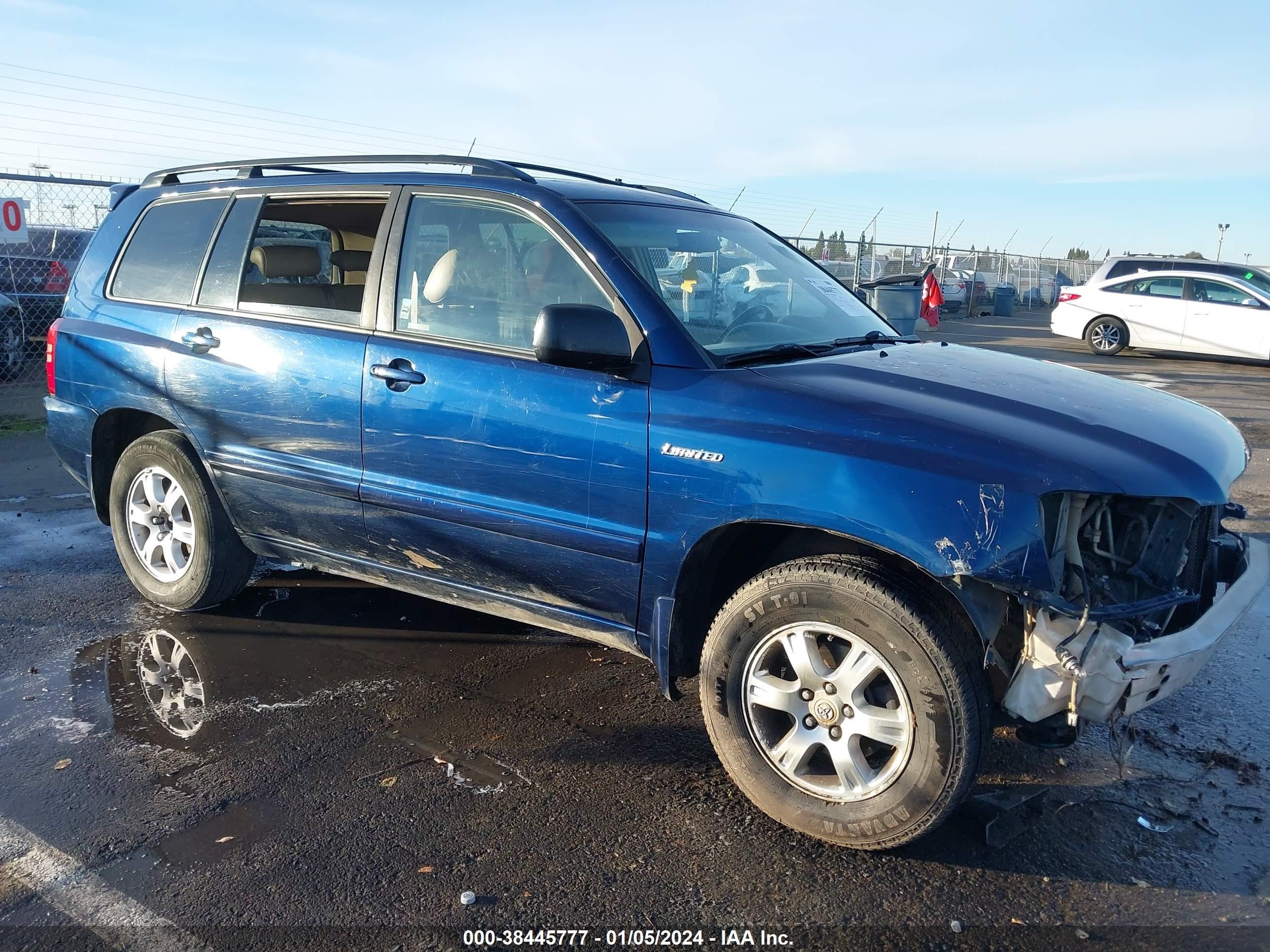 TOYOTA HIGHLANDER 2001 jtegf21a910004772