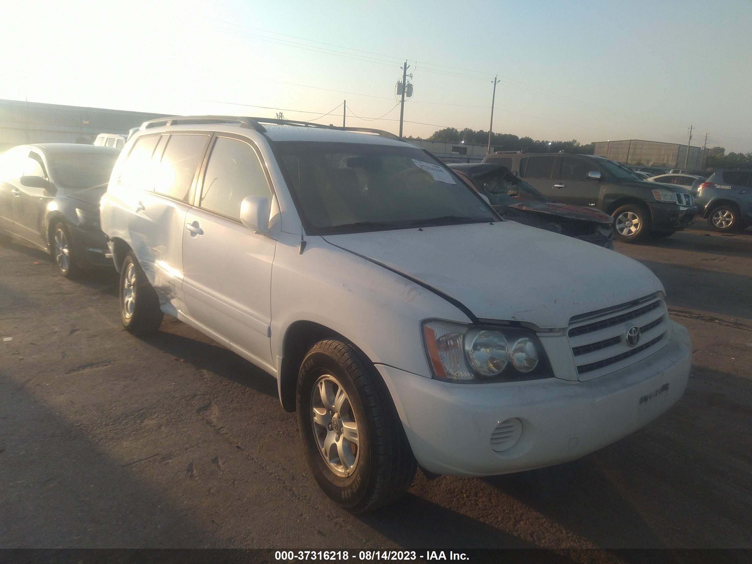 TOYOTA HIGHLANDER 2002 jtegf21ax20064464