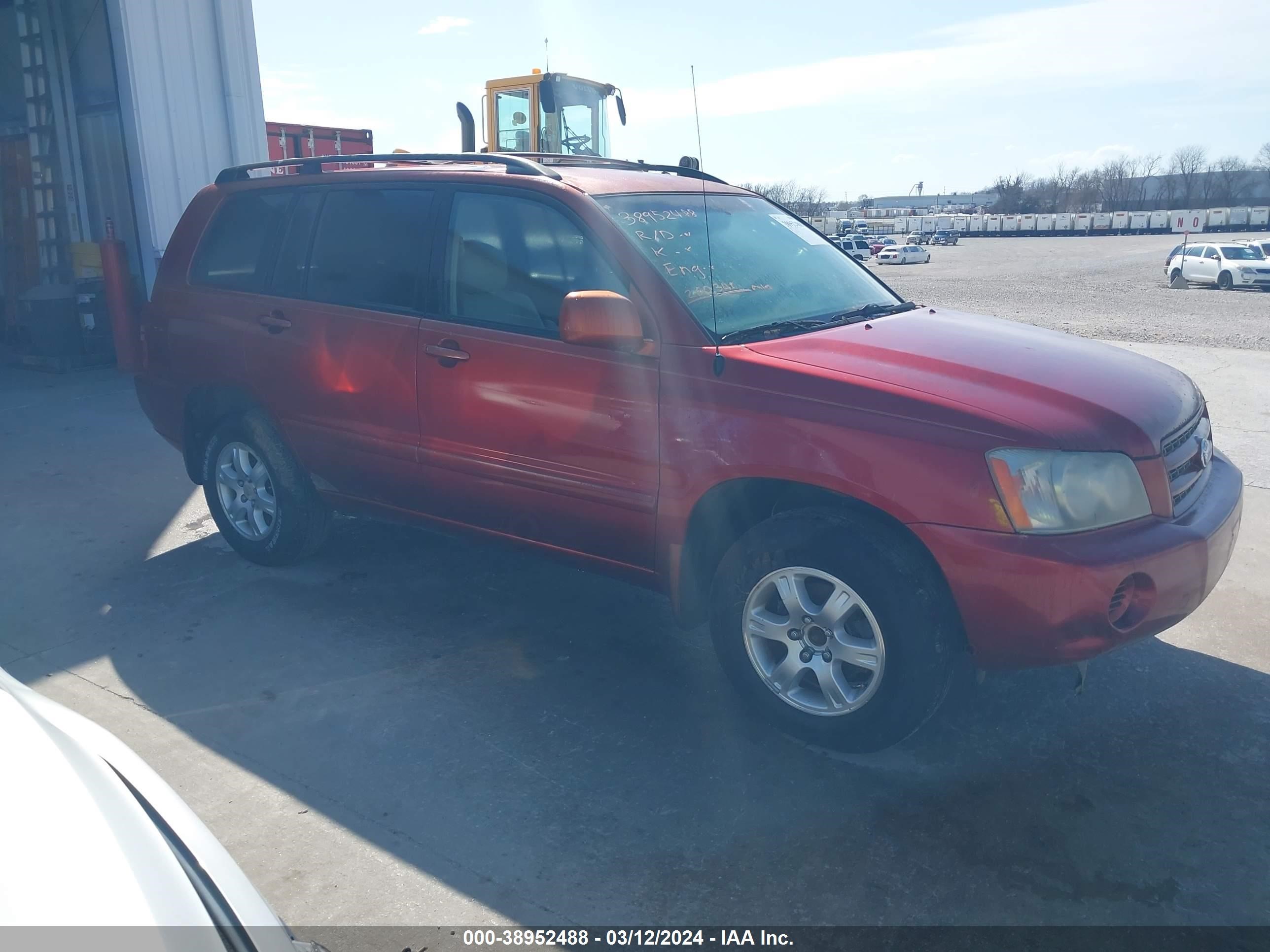 TOYOTA HIGHLANDER 2001 jtehd21a010009773