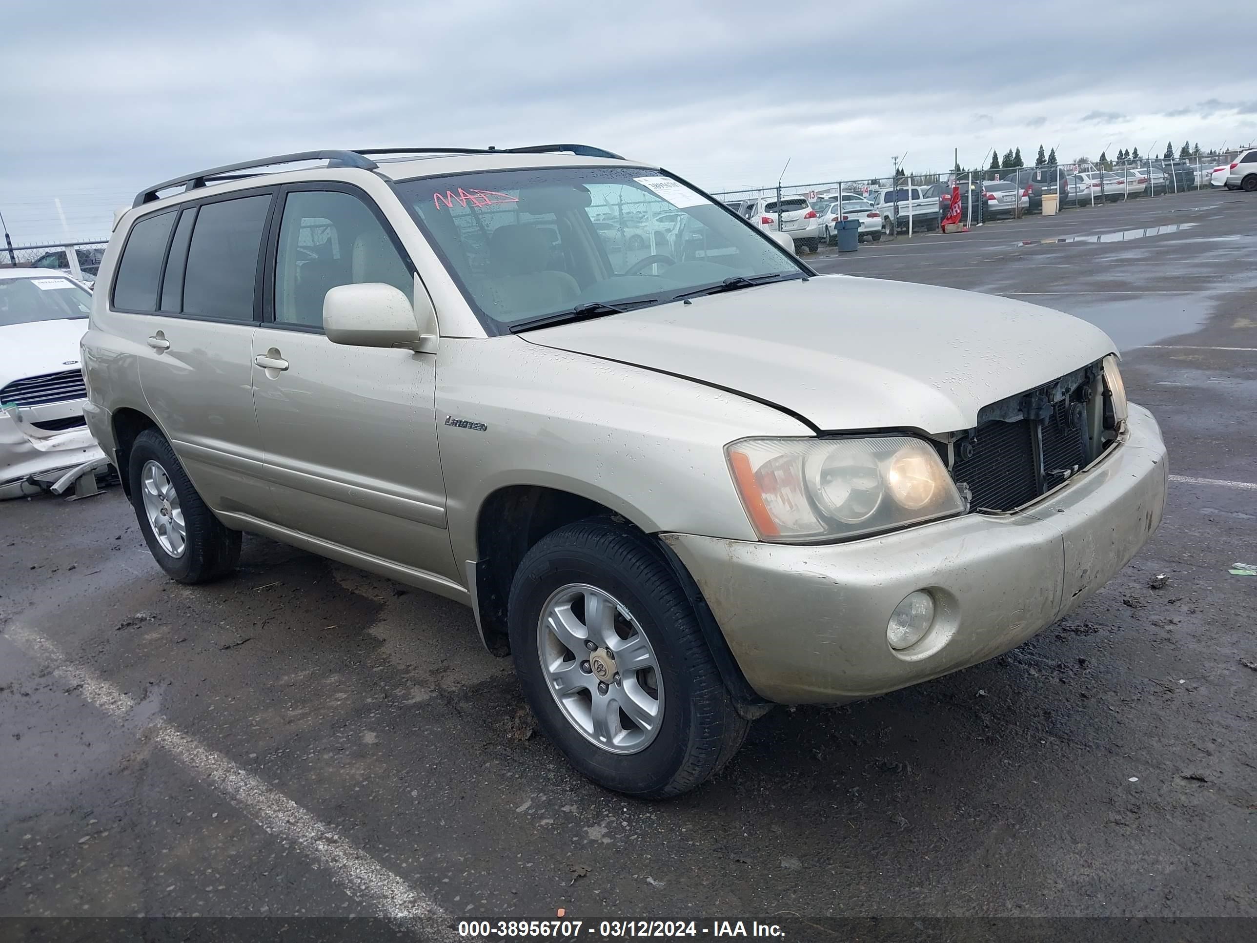 TOYOTA HIGHLANDER 2001 jtehf21a010016488