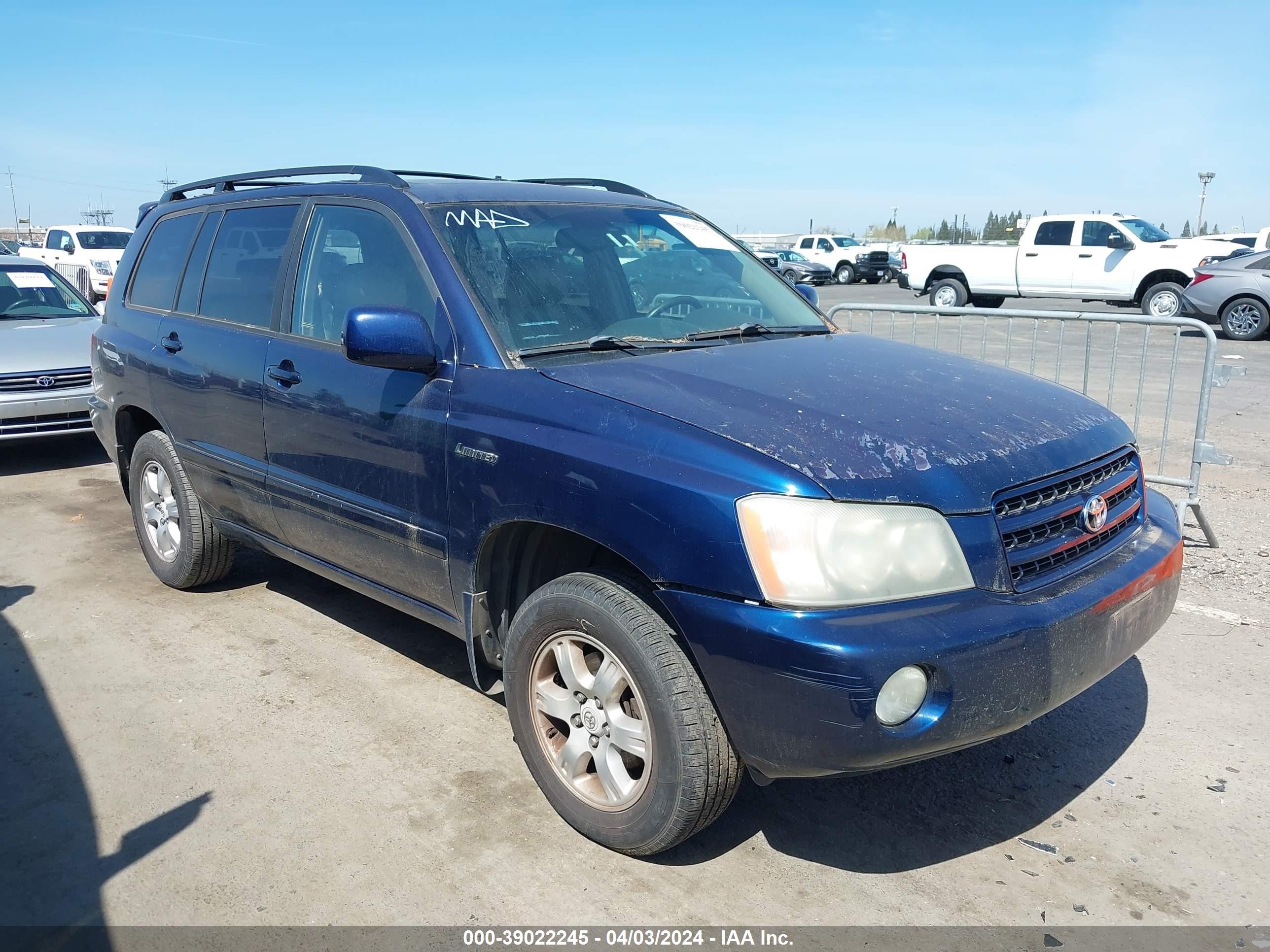 TOYOTA HIGHLANDER 2002 jtehf21a120050182