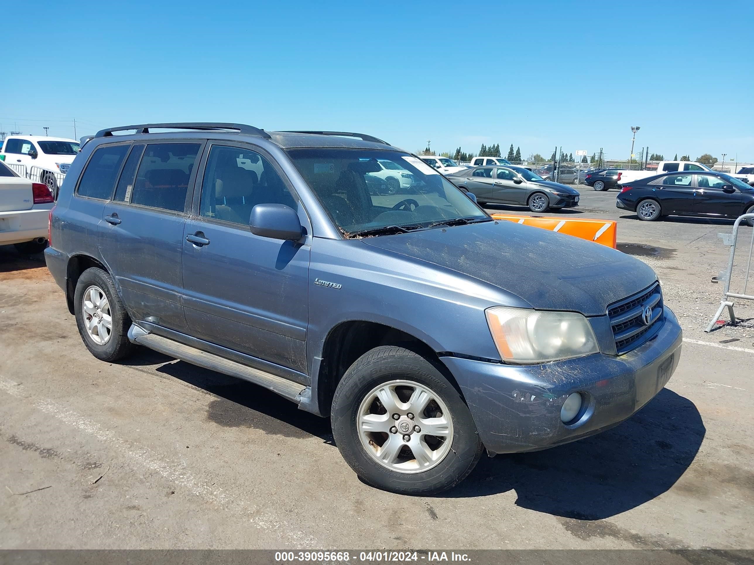 TOYOTA HIGHLANDER 2002 jtehf21a120075485