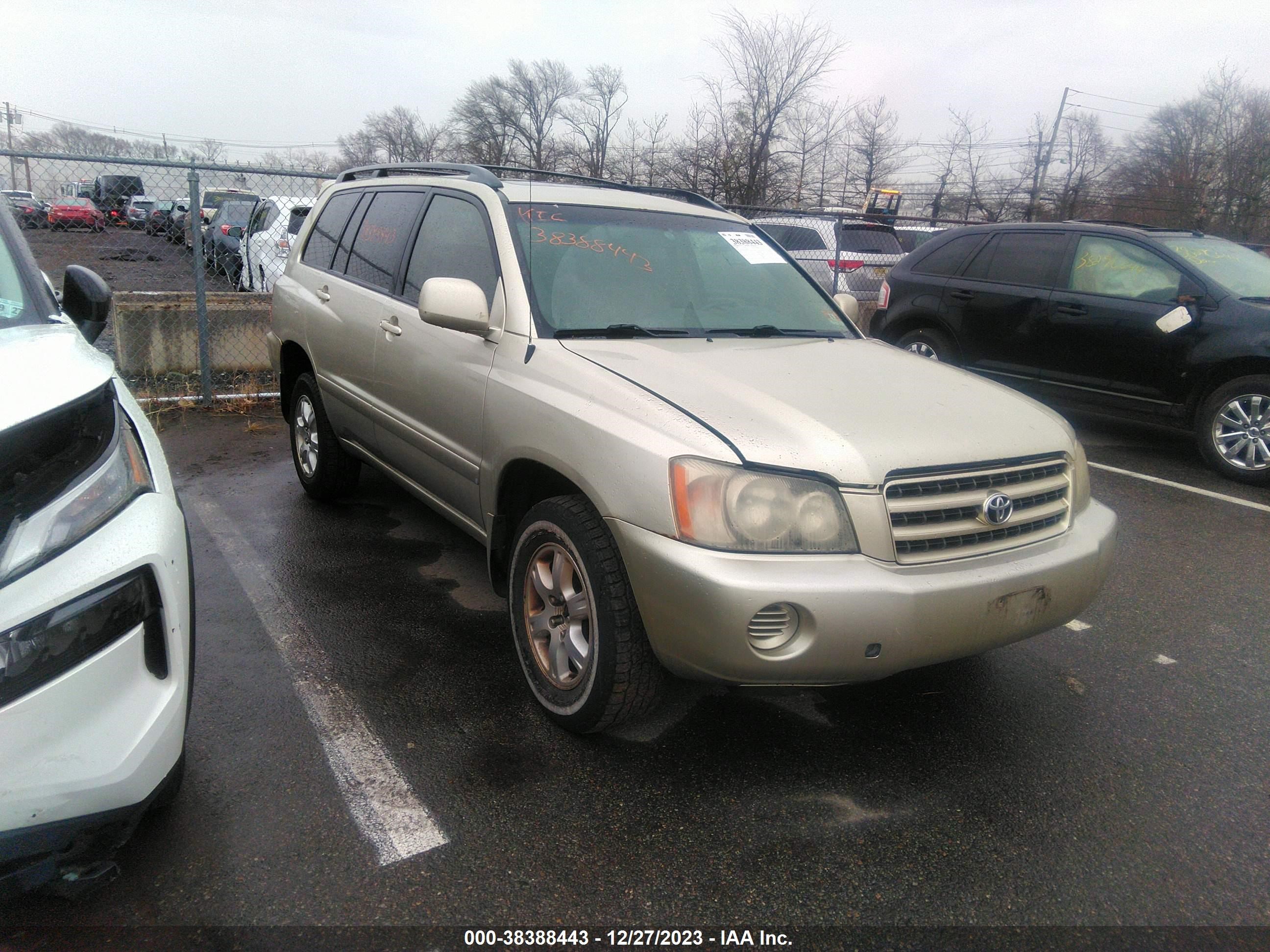 TOYOTA HIGHLANDER 2003 jtehf21a130149280