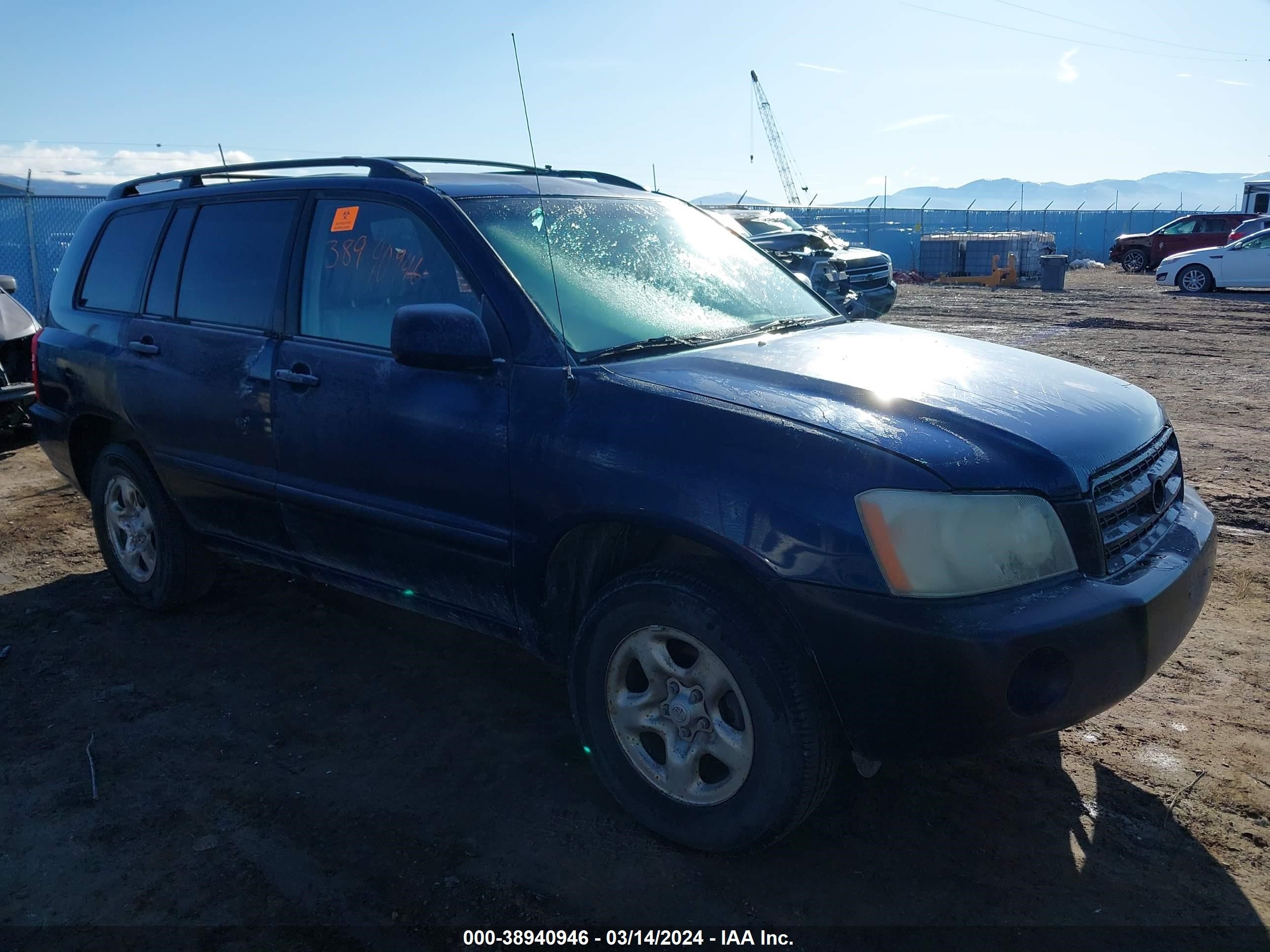 TOYOTA HIGHLANDER 2002 jtehf21a720076236