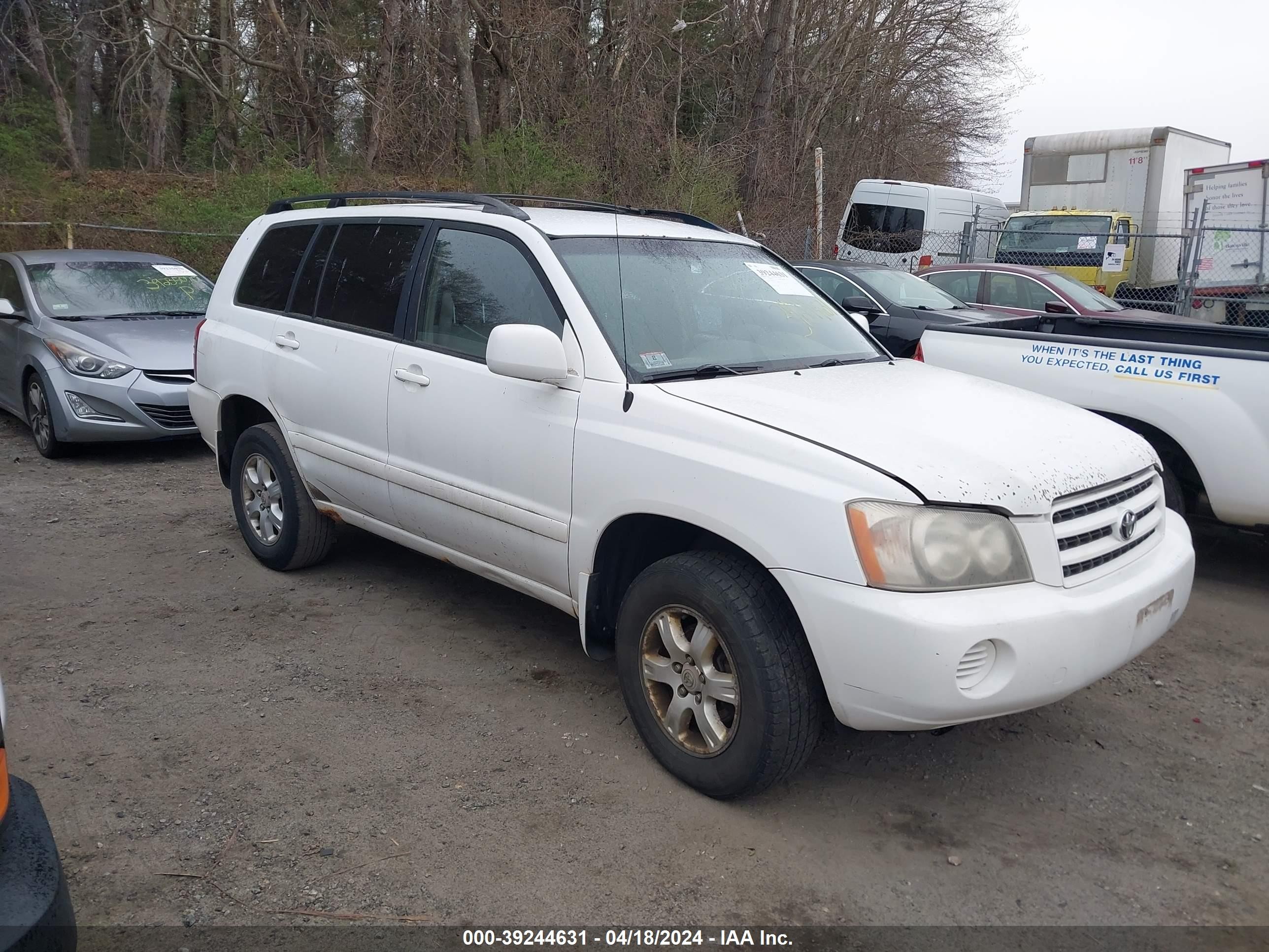 TOYOTA HIGHLANDER 2001 jtehf21a810039033