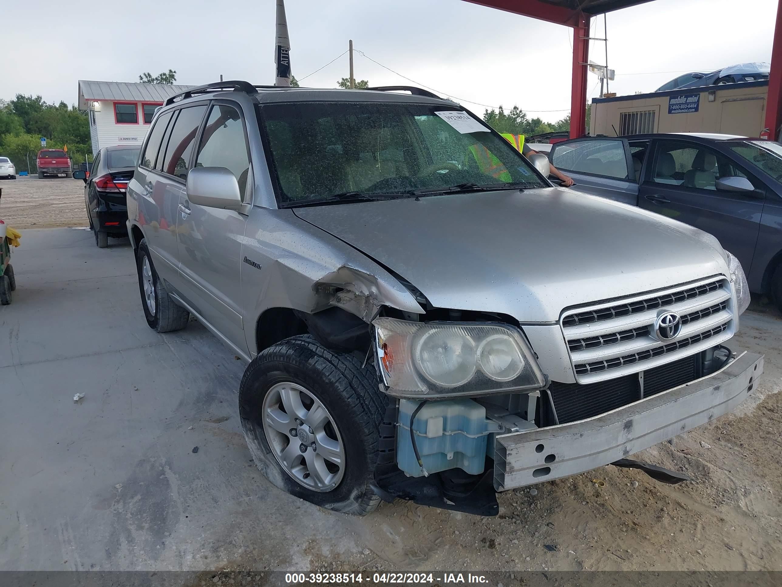 TOYOTA HIGHLANDER 2001 jtehf21a810039520