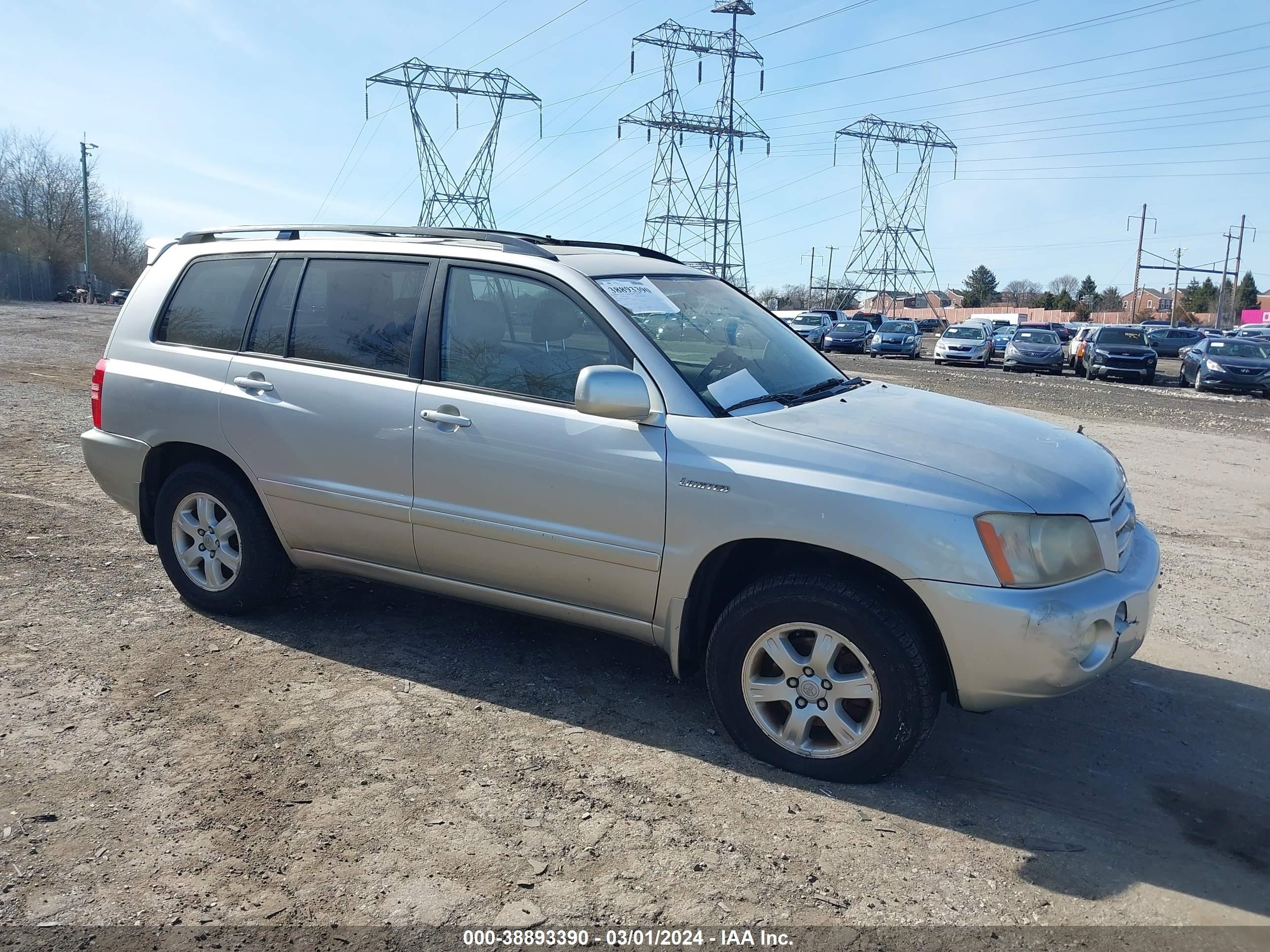 TOYOTA HIGHLANDER 2001 jtehf21a910038716