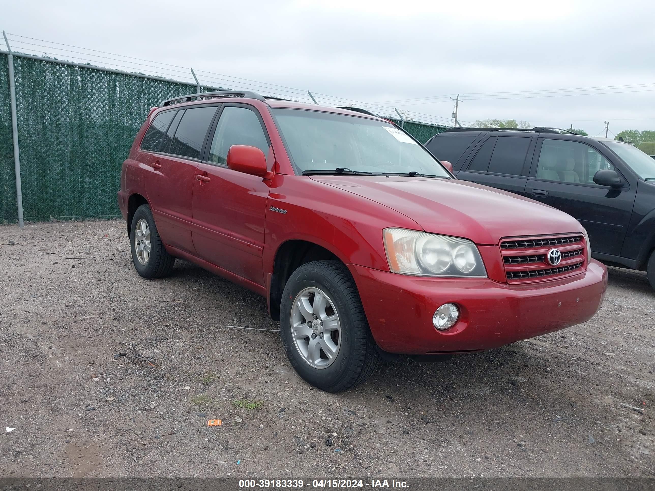 TOYOTA HIGHLANDER 2002 jtehf21a920058711