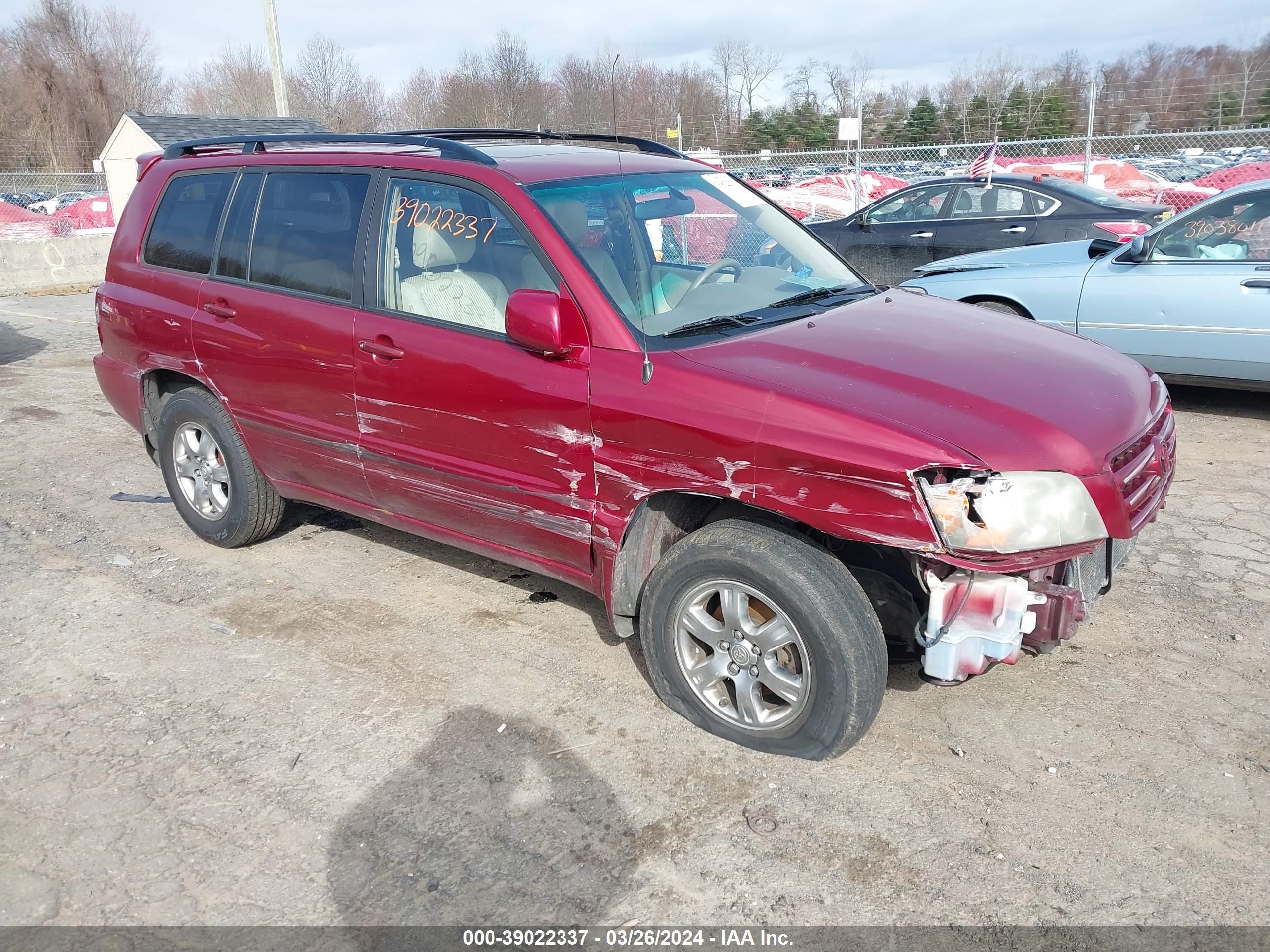 TOYOTA HIGHLANDER 2007 jtehp21a170211490