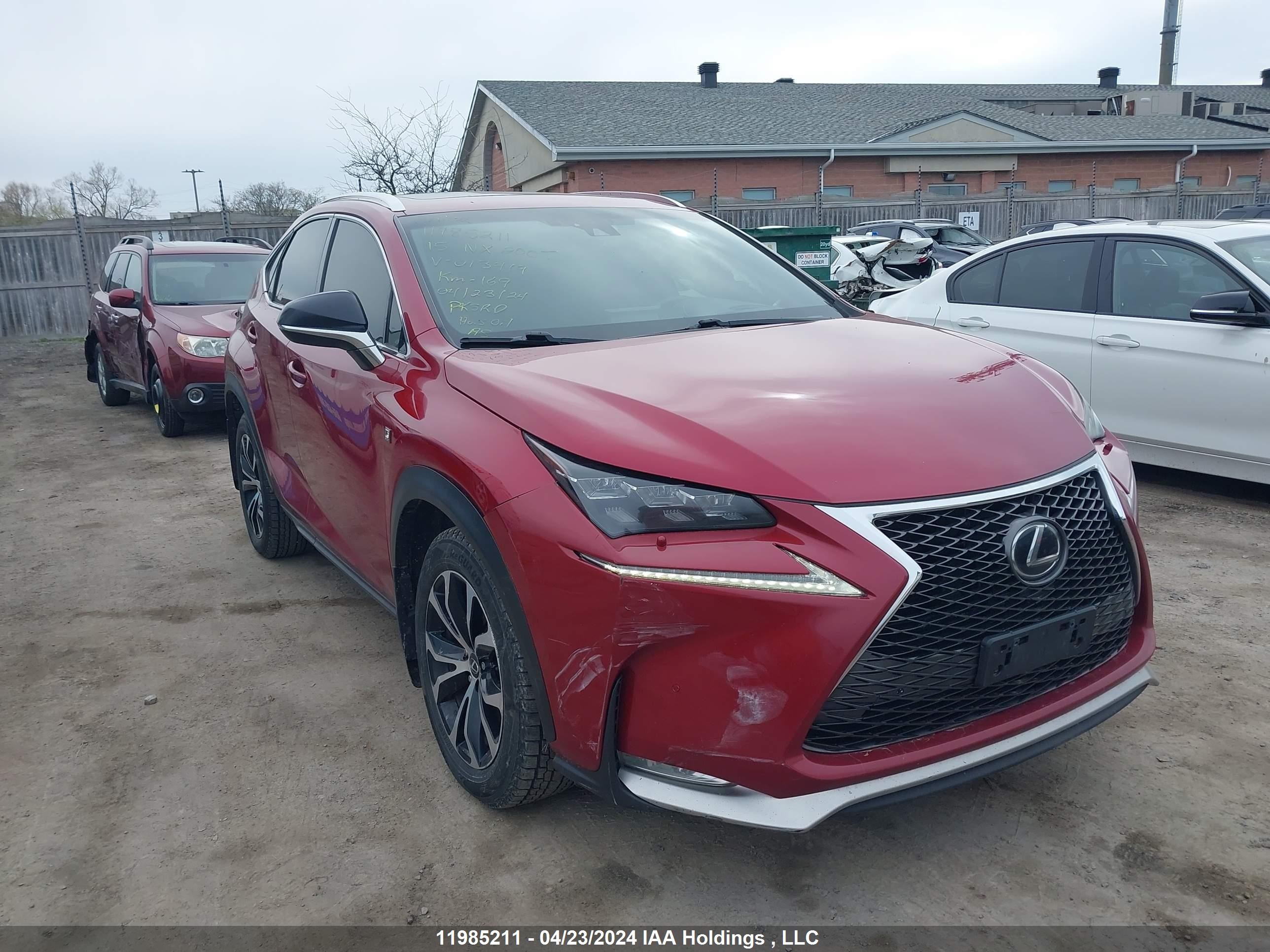 LEXUS NX 2015 jtjbarbz1f2013419