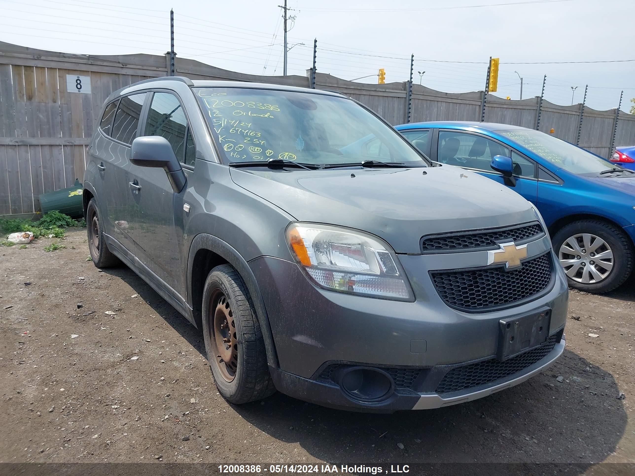 CHEVROLET ORLANDO 2012 kl77p2emxck674163