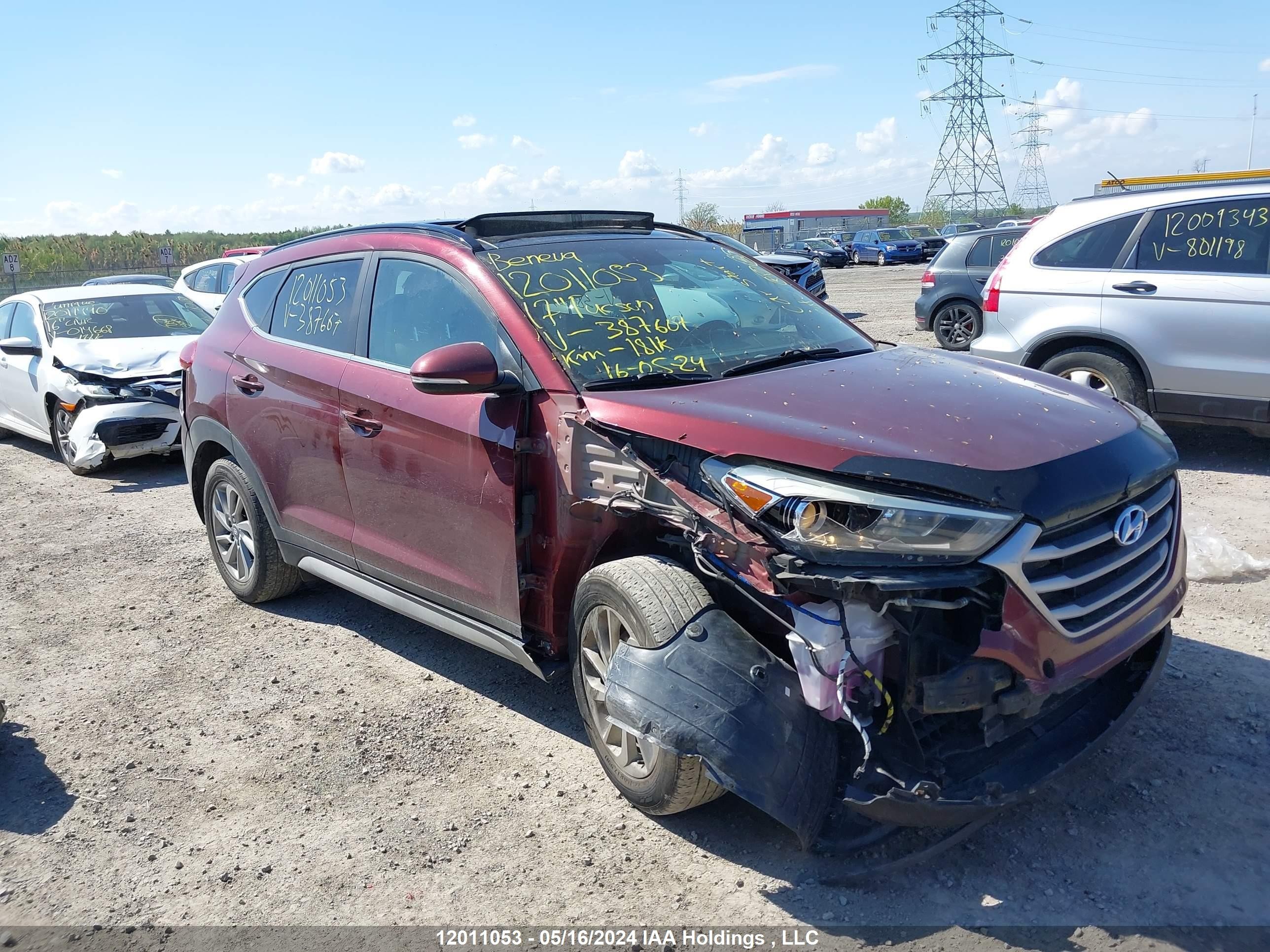 HYUNDAI TUCSON 2017 km8j3ca4xhu387607