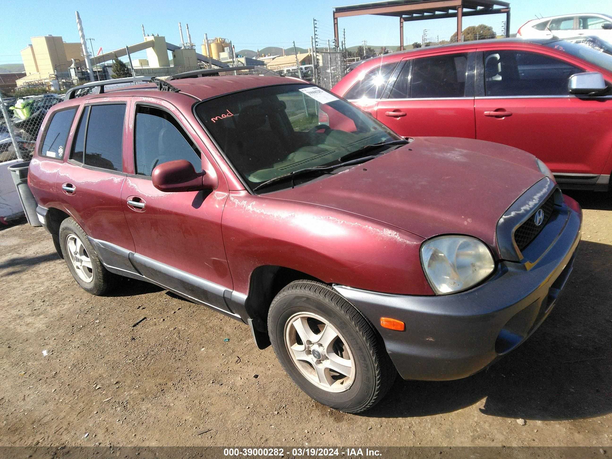 HYUNDAI SANTA FE 2003 km8sc73d23u406300