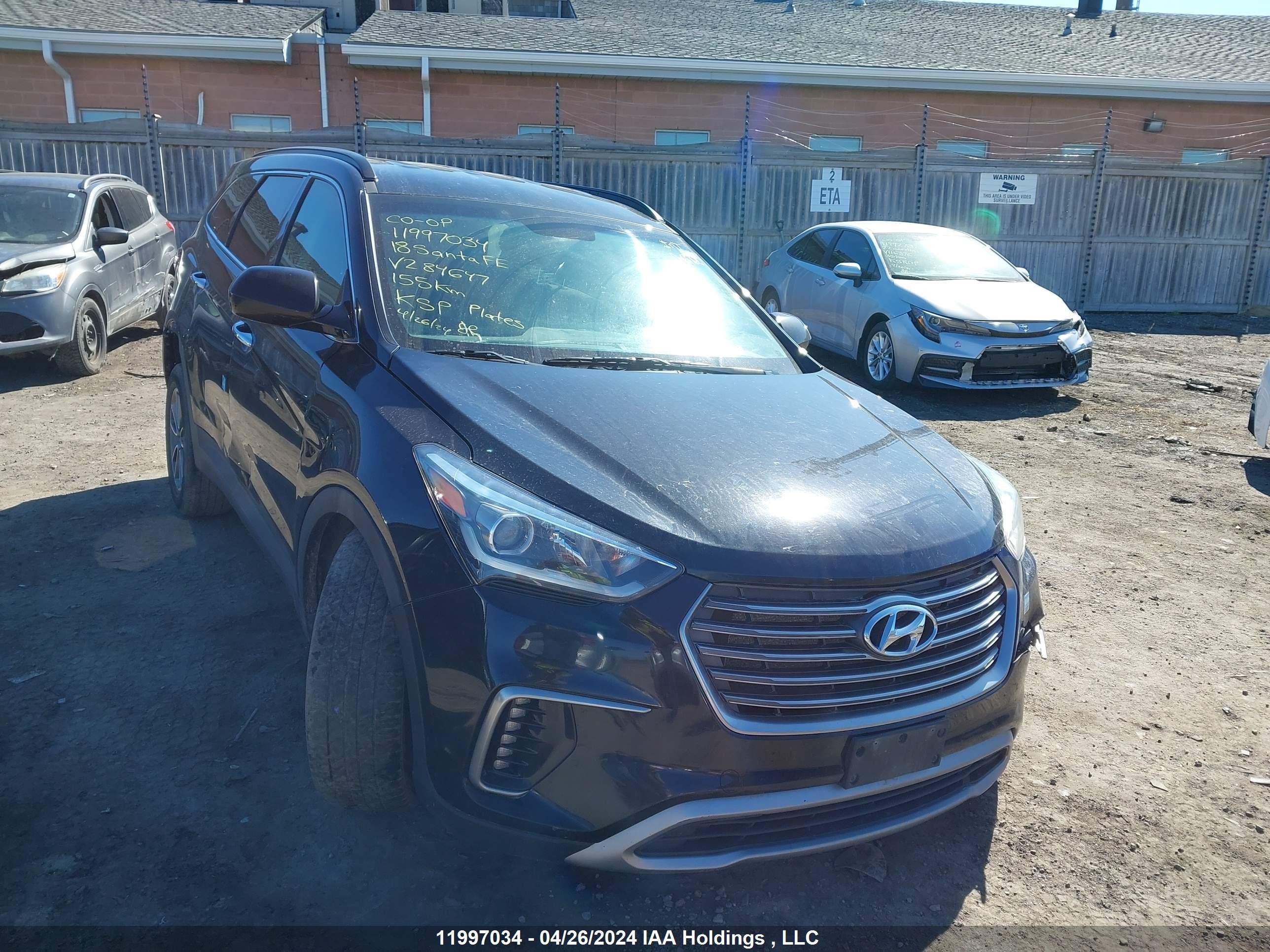 HYUNDAI SANTA FE 2018 km8sm4hf5ju284647