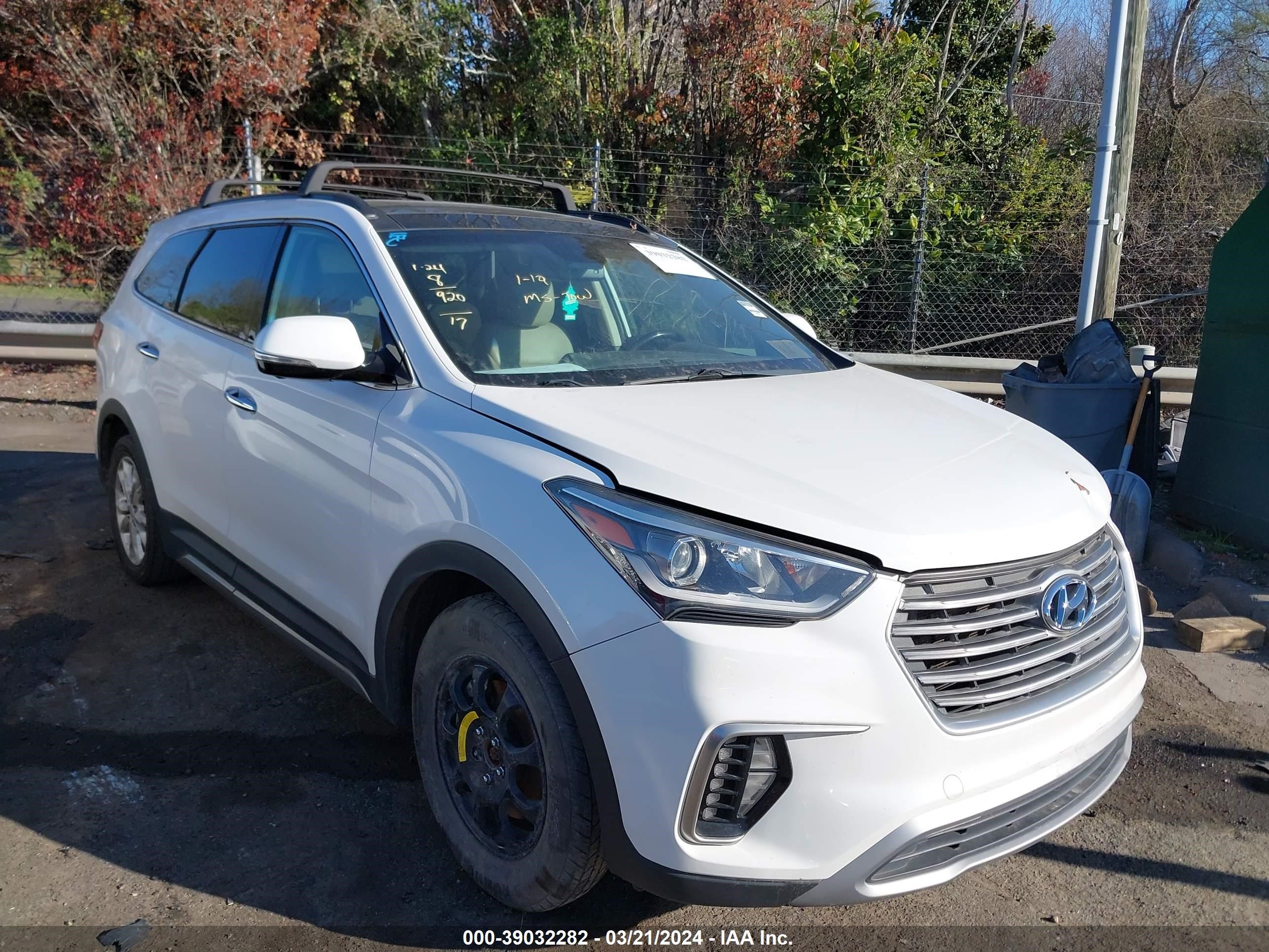 HYUNDAI SANTA FE 2017 km8sr4hfxhu202150