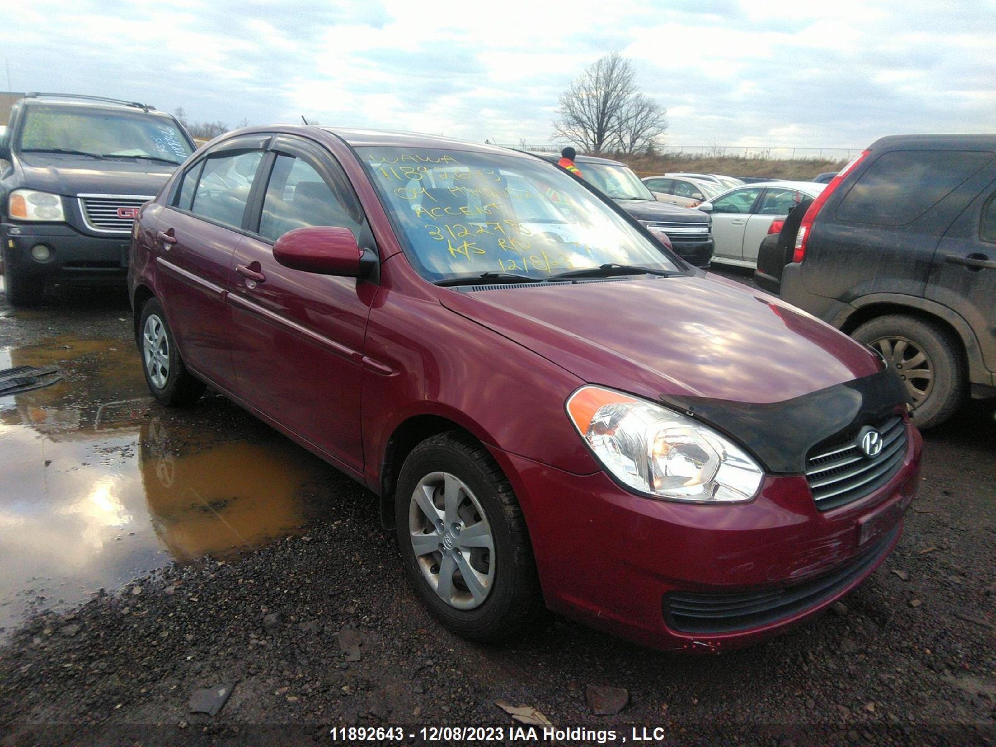 HYUNDAI ACCENT 2009 kmhcn45c09u312278